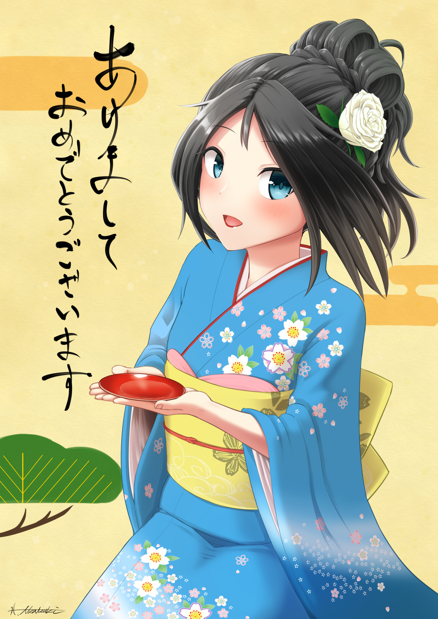 Anime Anime Girls Kantai Collection Katsuragi Kancolle Long Hair Dark Hair Solo Artwork Digital Art  1416x2000
