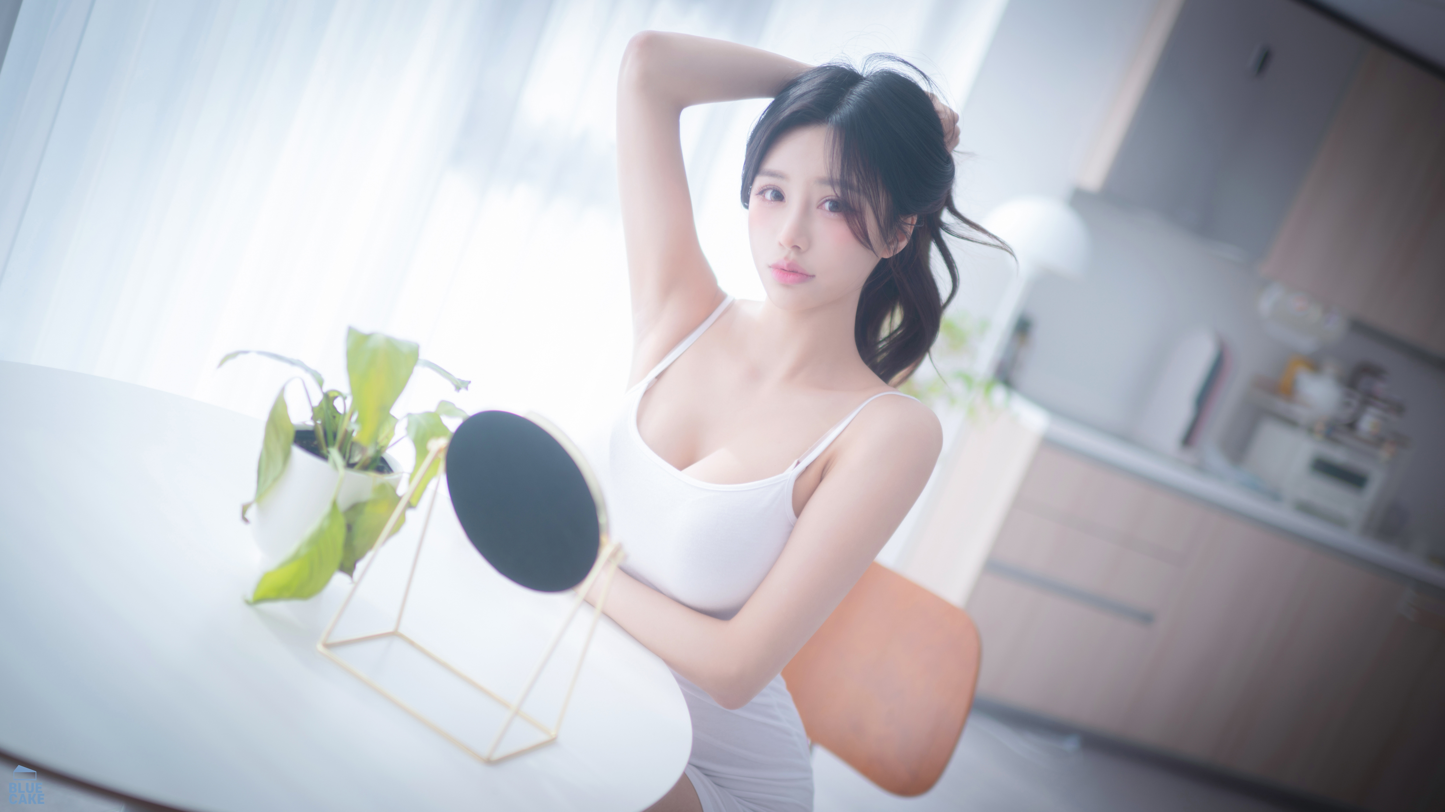 Women Model Asian Korean Women Women Indoors Dress White Dress 5760x3237