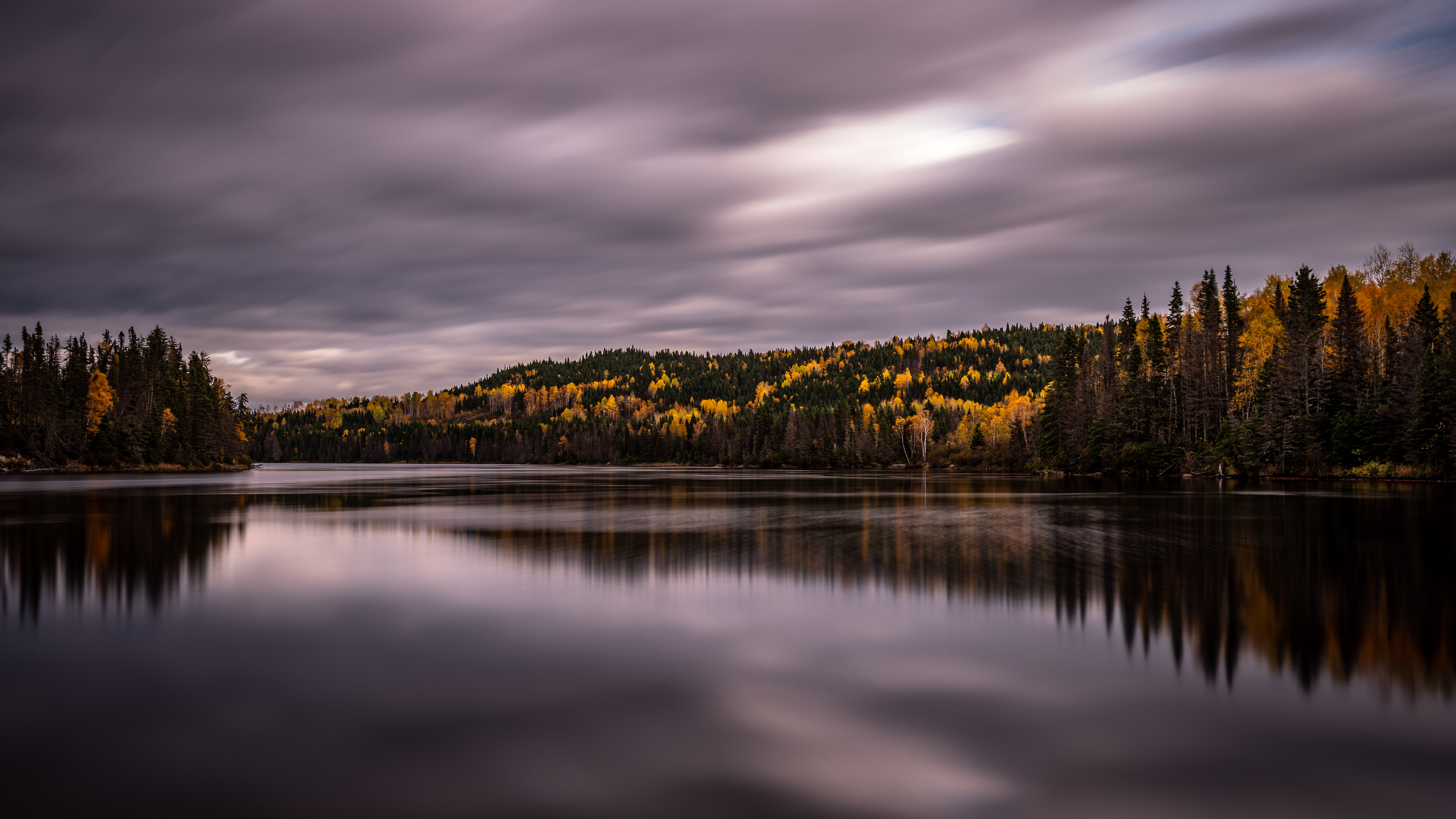 Photography Landscape Nature Forest Trees Reflection Lake Water Long Exposure 3840x2160