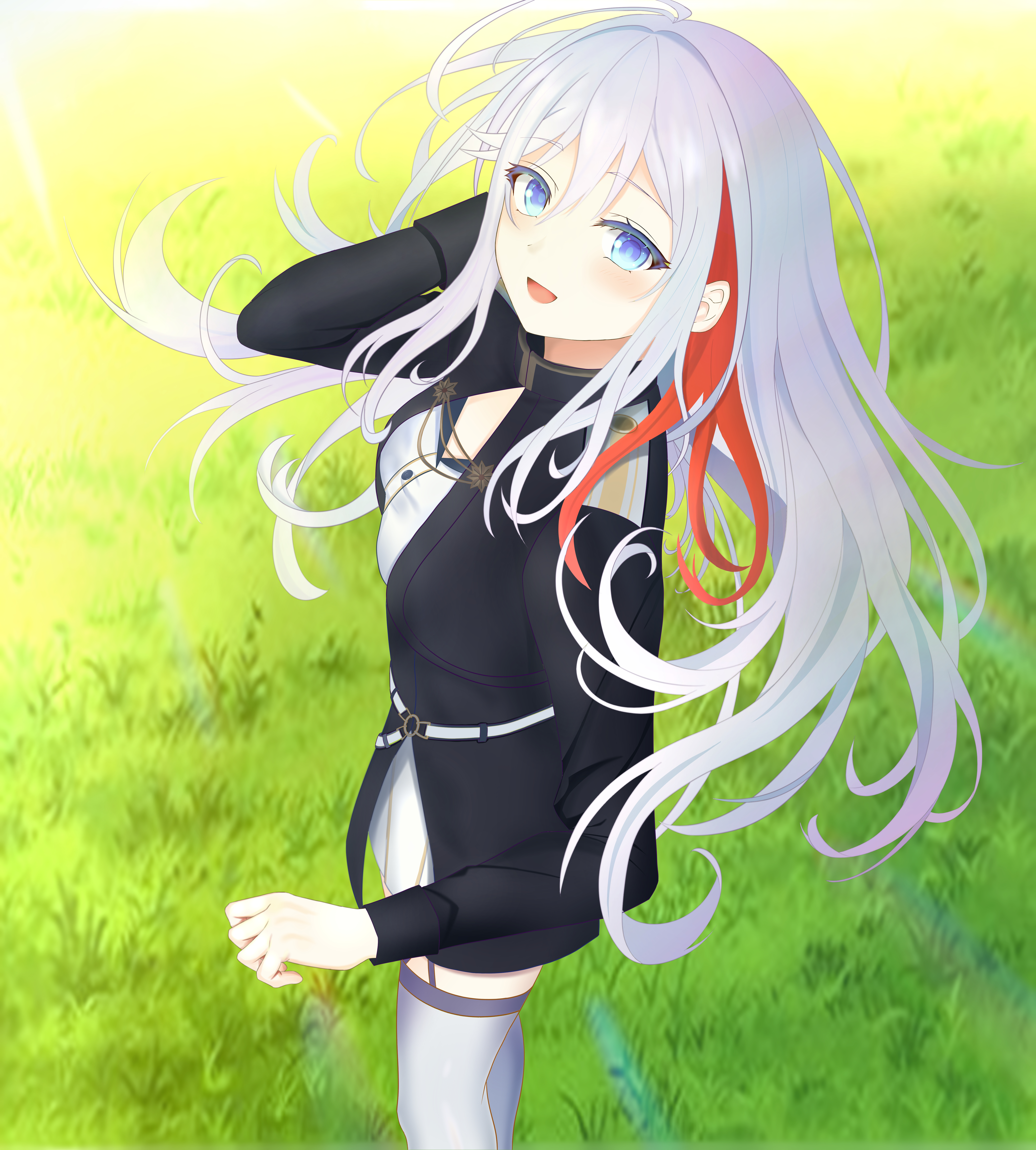 Anime Anime Girls Eighty Six Vladilena Milize Long Hair Silver Hair Solo Artwork Digital Art Fan Art 5406x6000