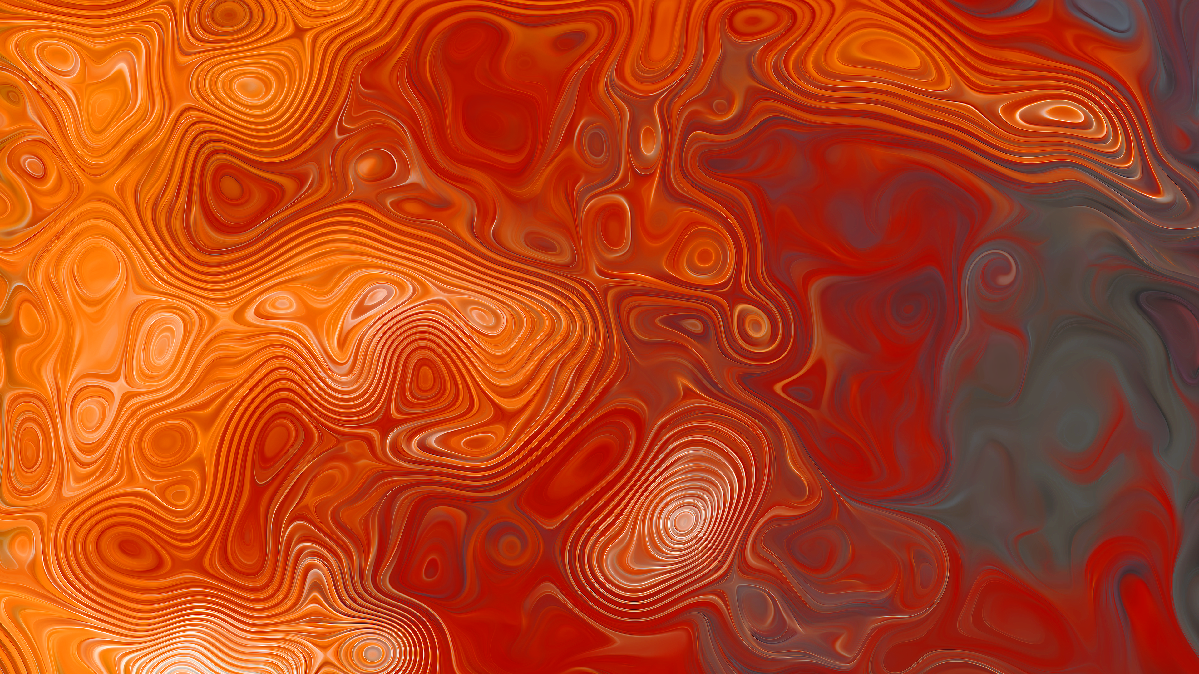 Abstract Pattern Liquid Shapes Digital Digital Art Orange 3840x2160