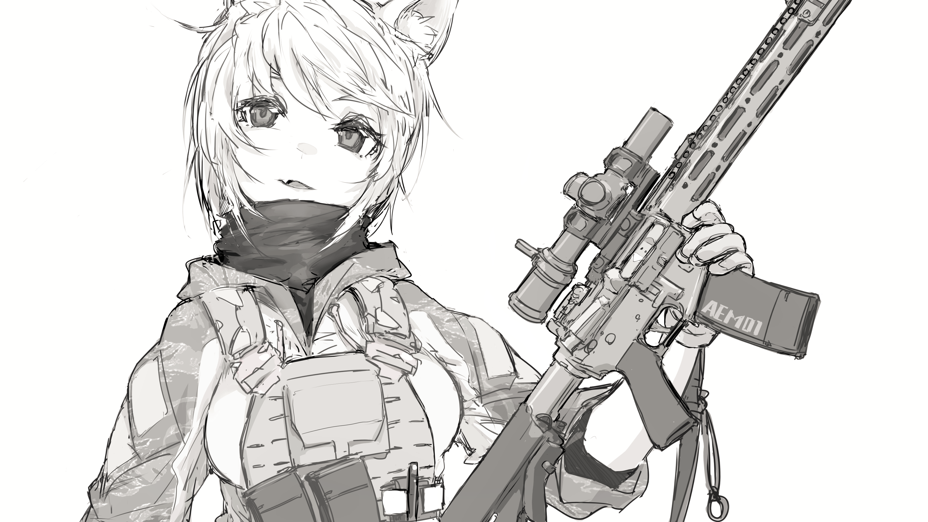 AR 15 Operator AEM01 Tactical Cat Girl 3173x1785
