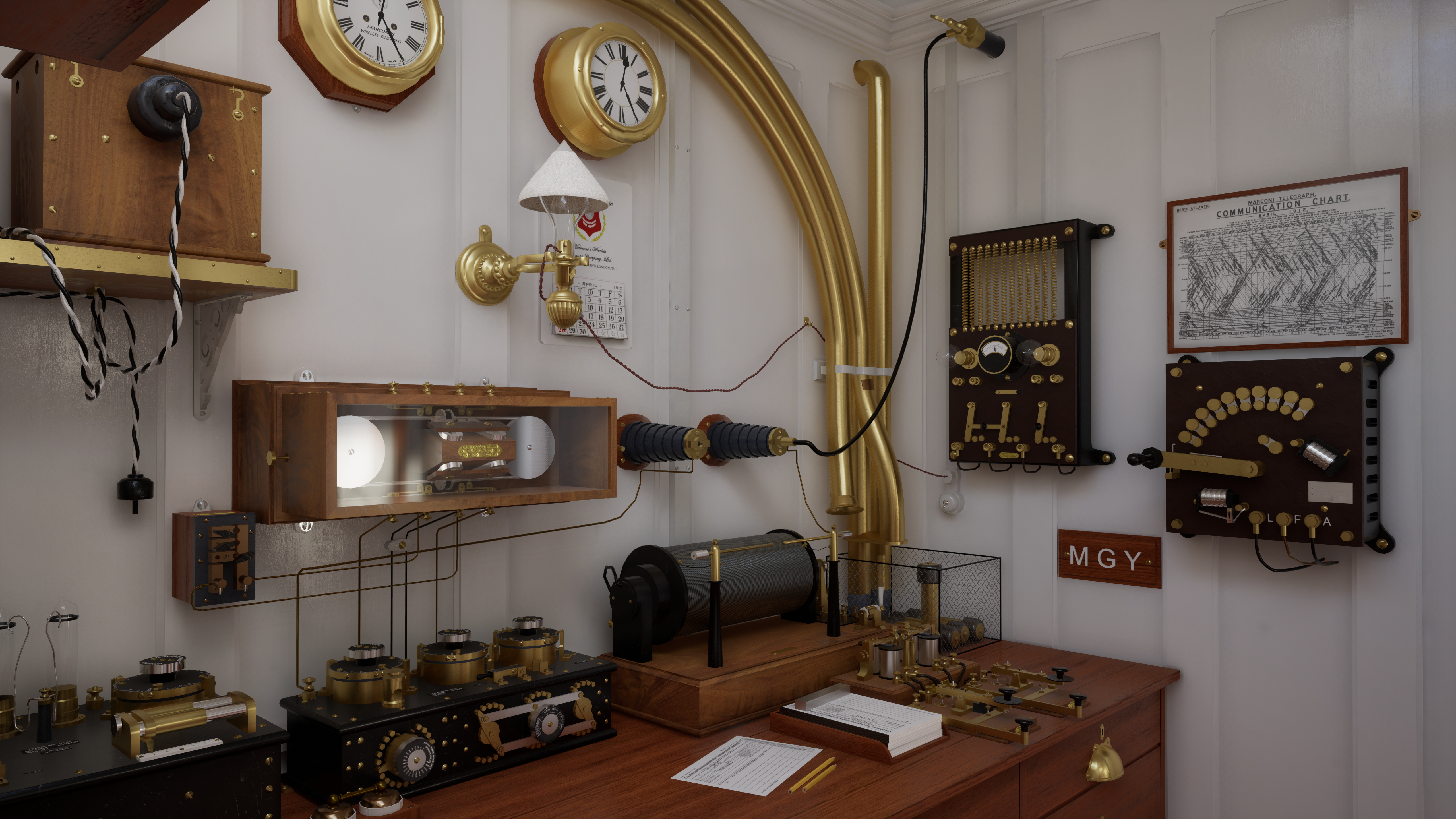 Titanic Video Games CGi Interior Clocks 5120x2880