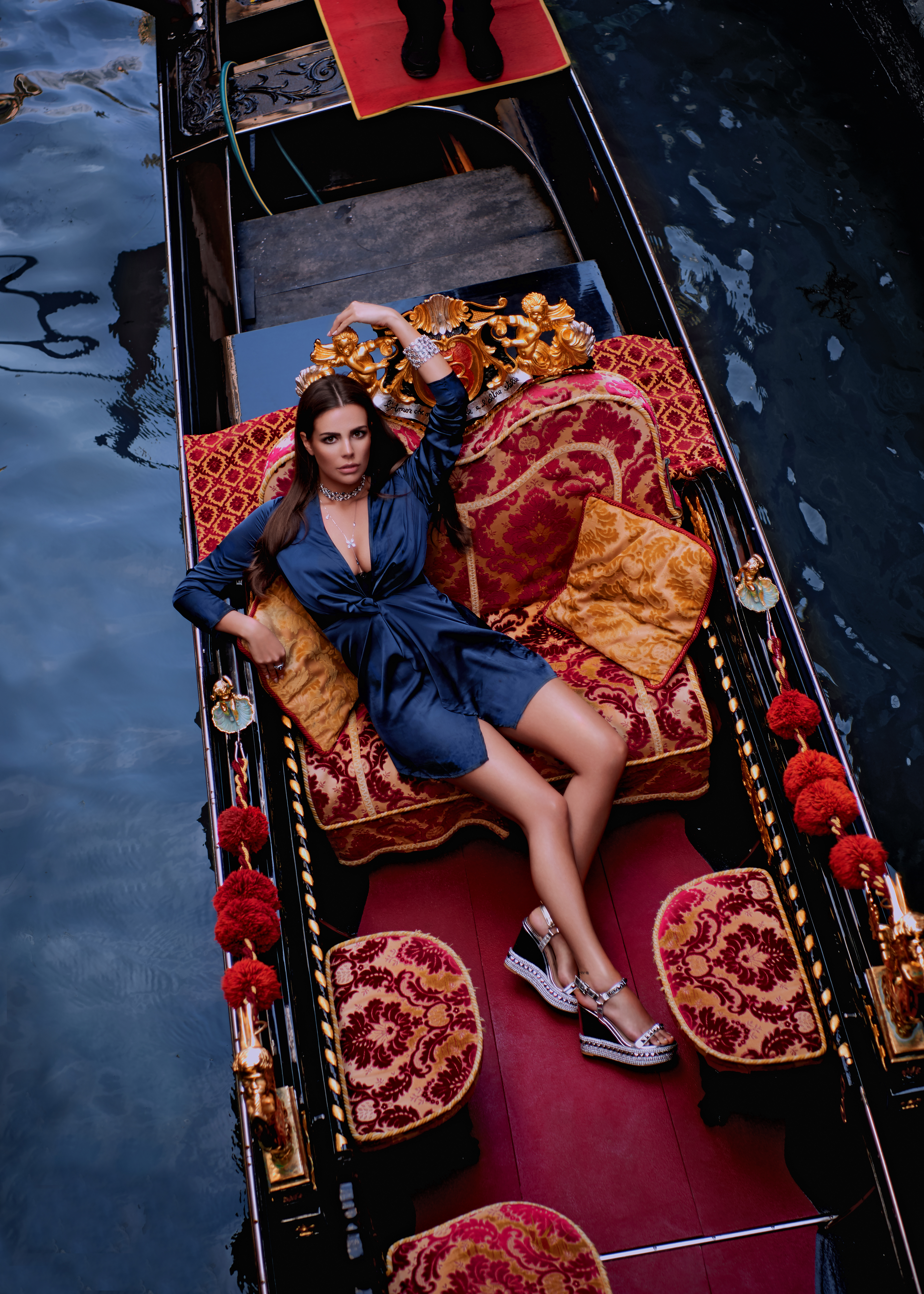 Model Gondolas Venice Women Brunette Legs Women Outdoors 4752x6653