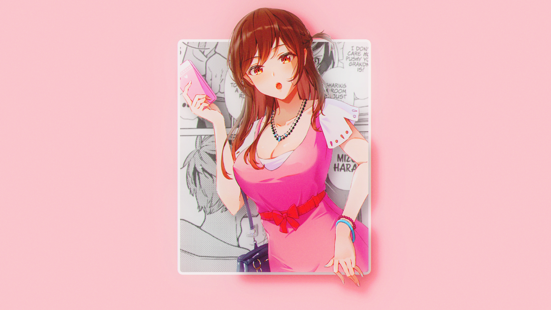Anime Simple Background Kanojo Okarishimasu Rent A Girlfriend Minimalism Anime Girls Speech Bubble B 1920x1080