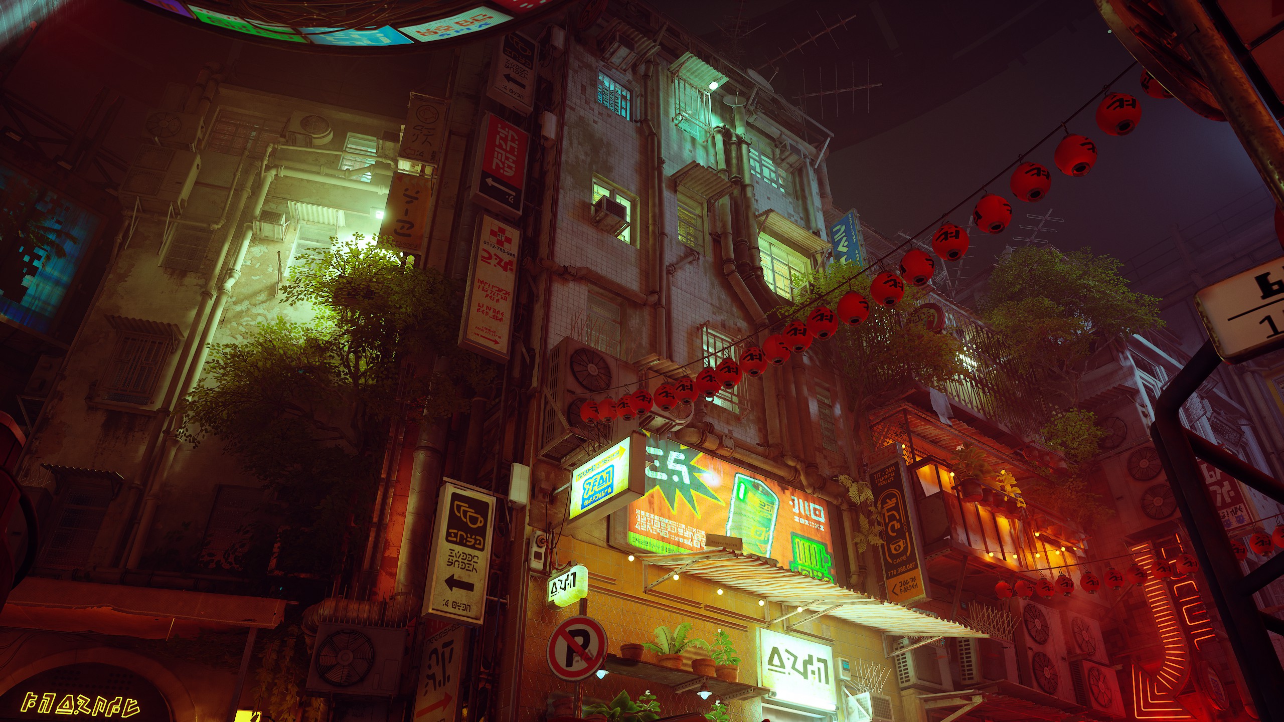Video Game Art PC Gaming Video Games Screen Shot Stray Post Apocalypse City Neon Night Grunge Dark L 2560x1440