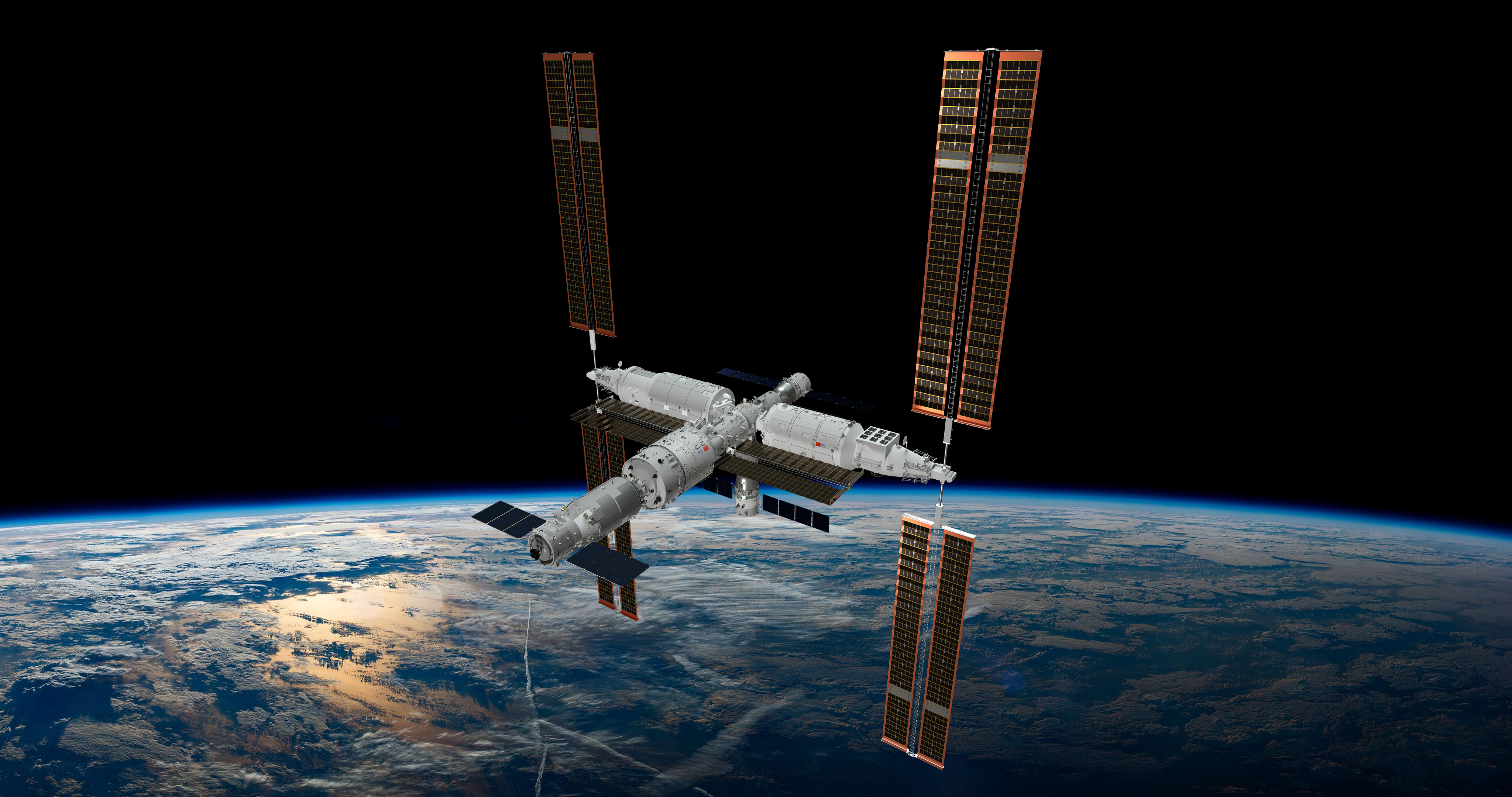 China Space Station Space Station Universe Earth Orbit Anvil Aerospace Space Earth 4096x2160