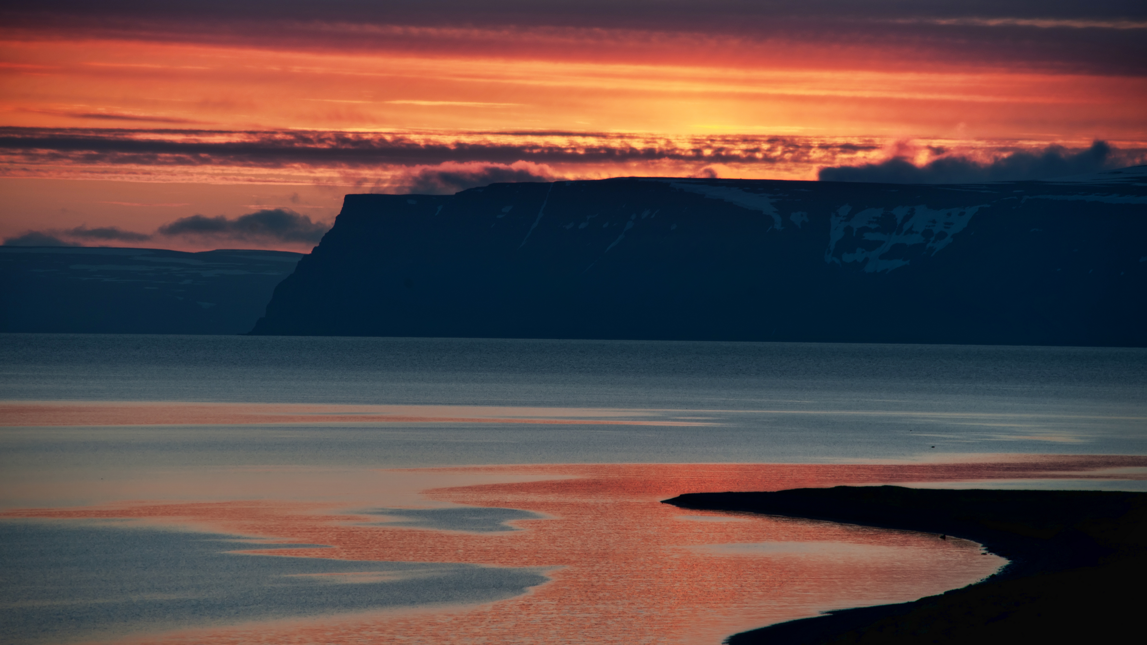 Landscape Iceland Trey Ratcliff Photography Nature Water Mountains Island Sunset Glow Clouds Sky 3840x2160