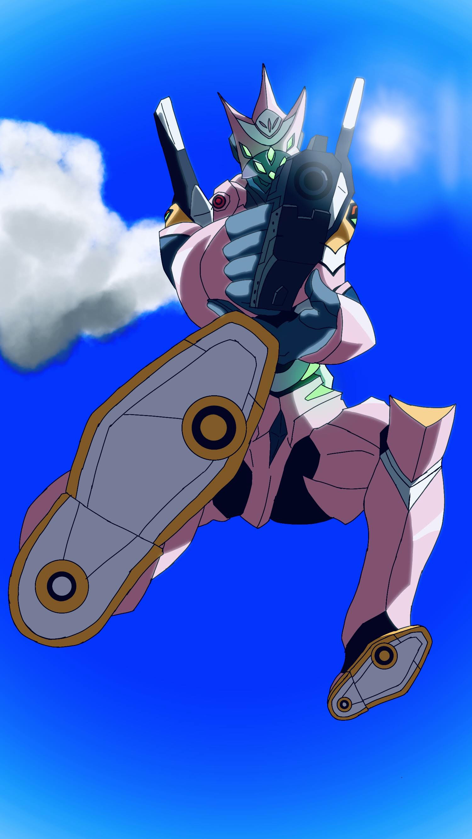 EVA Unit 08 Neon Genesis Evangelion Super Robot Taisen Mechs Anime Artwork Digital Fan Art 1500x2668
