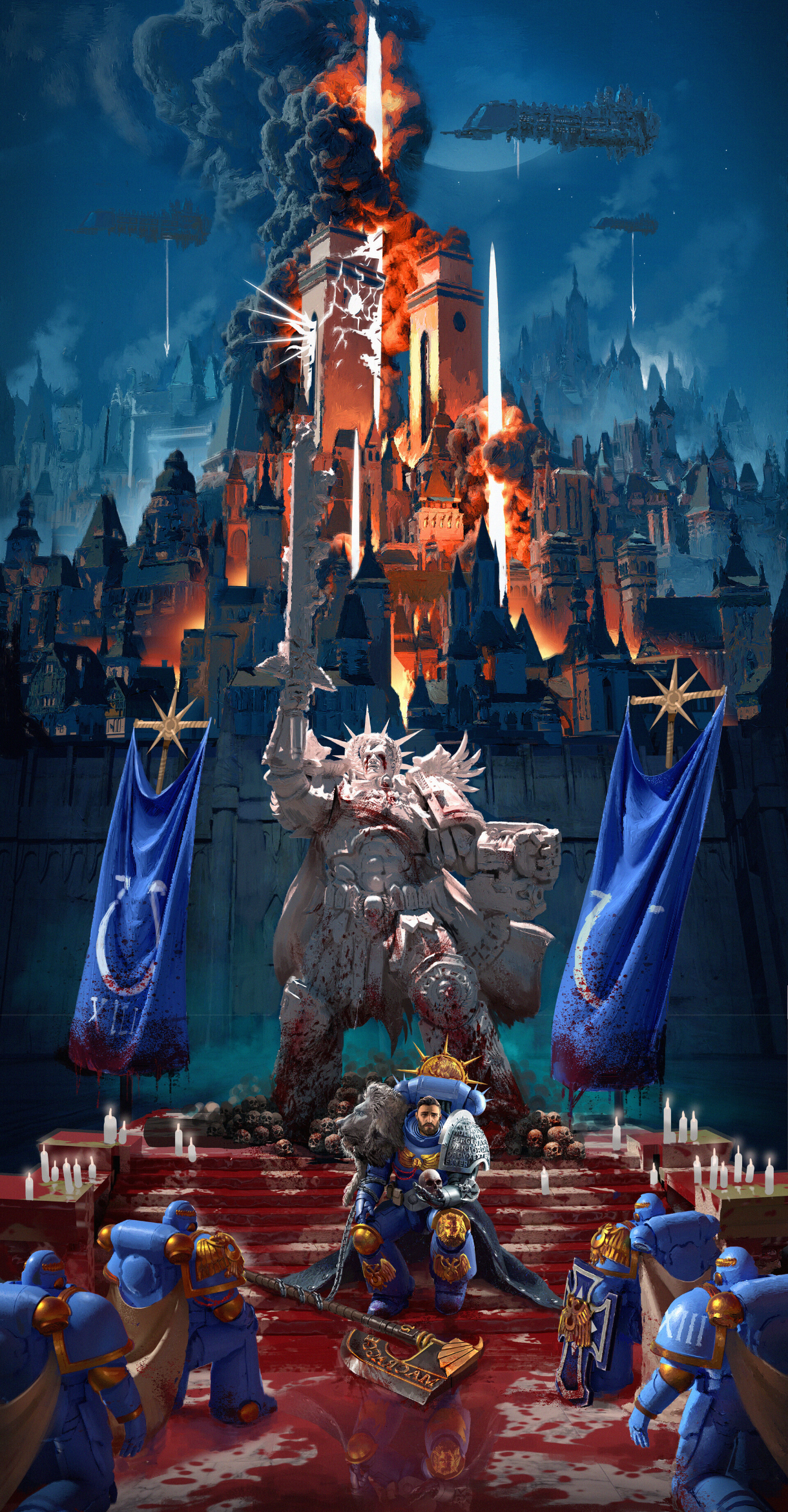 Warhammer Warhammer 40 000 Blue Omega Statue Gold White Spaceship Imperium Of Man Robute Gilliman Ci 1220x2342