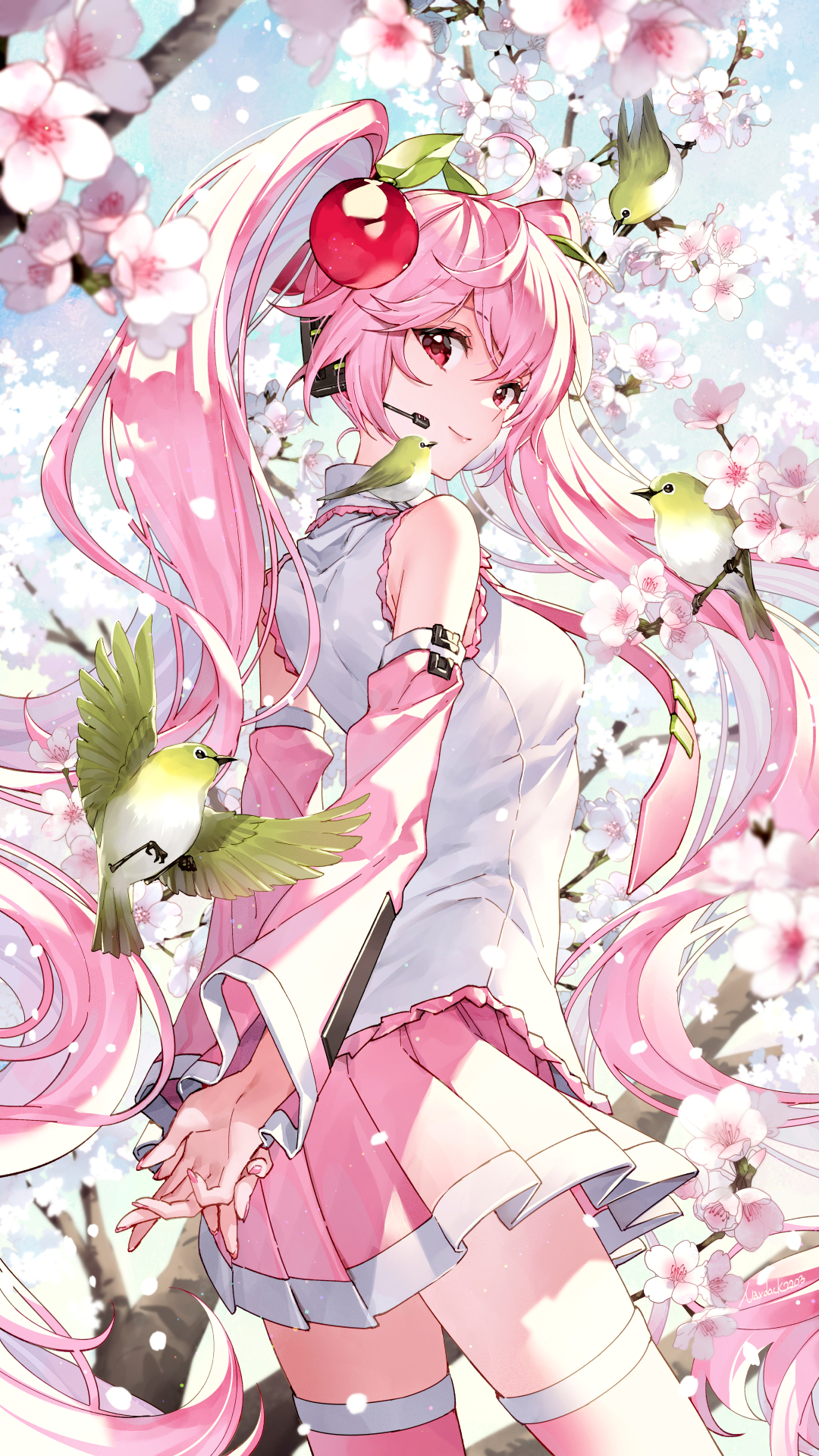 Anime Anime Girls Hatsune Miku Sakura Miku Pink Hair Fan Art 1080x1920