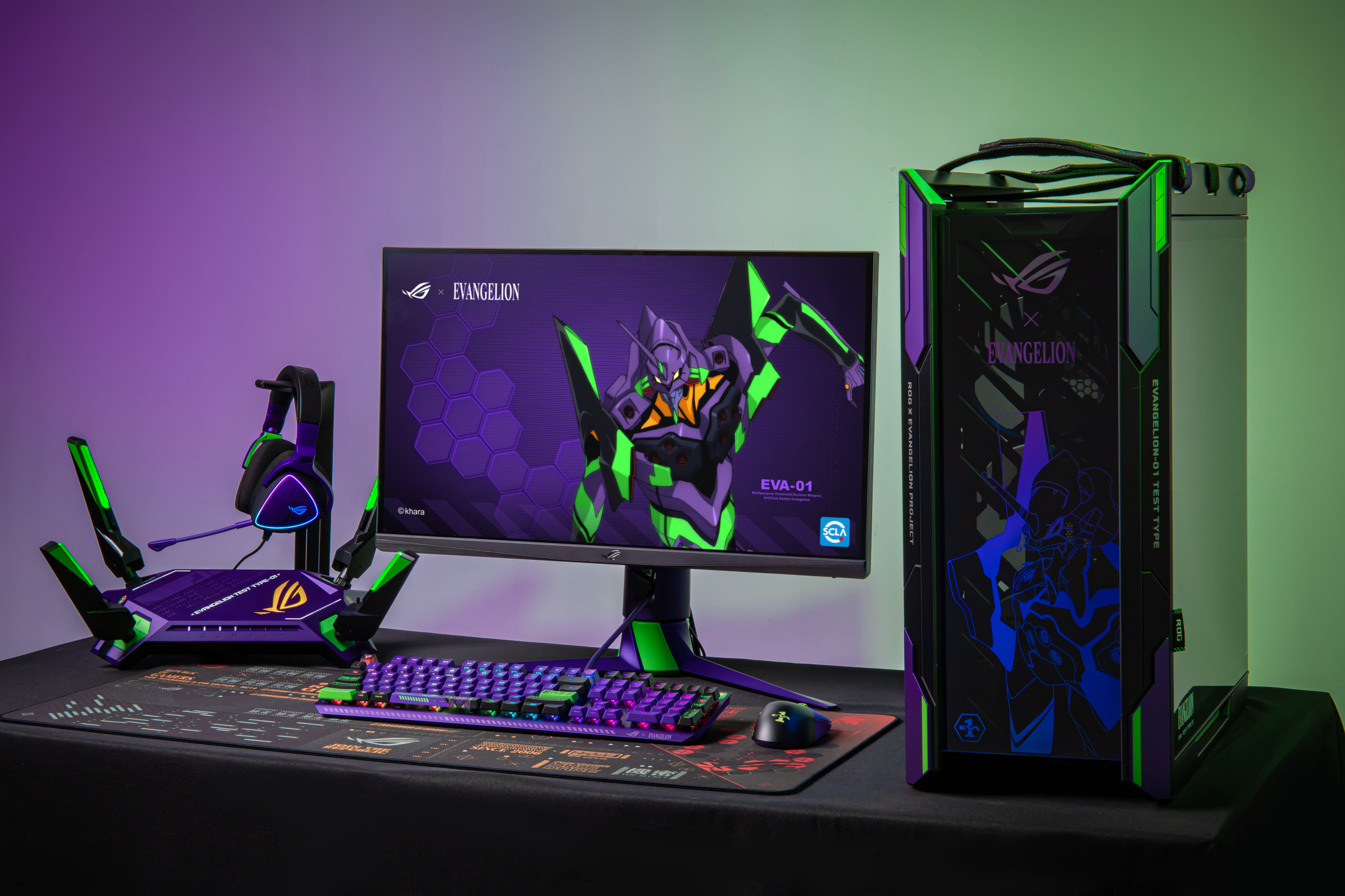 Republic Of Gamers ASUS PC Build PC Cases Evangelion Unit 01 Mechanical Keyboard 6521x4347