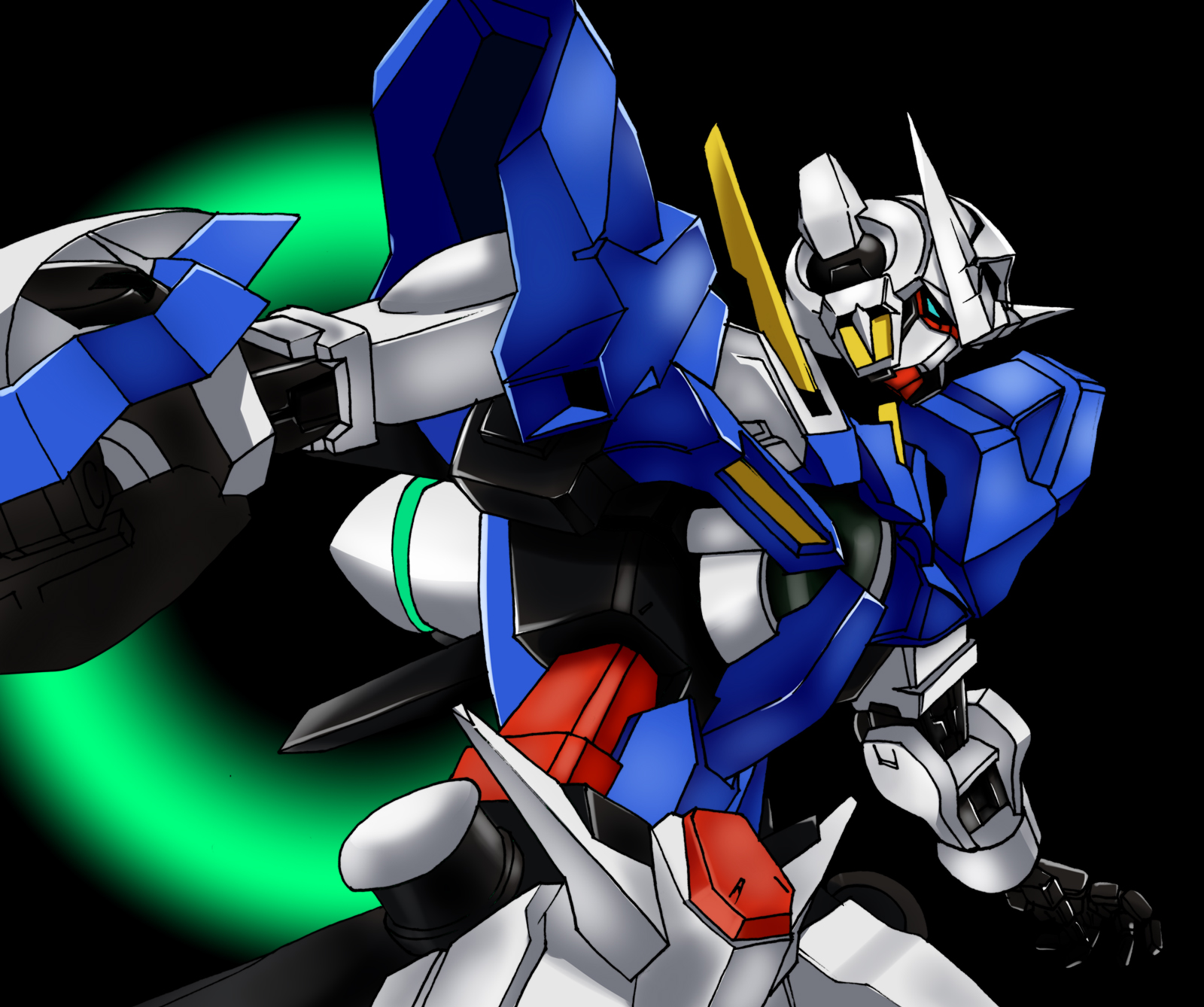 Anime Mechs Gundam Super Robot Taisen Mobile Suit Gundam 00 Gundam Exia Artwork Digital Art Fan Art 1600x1338
