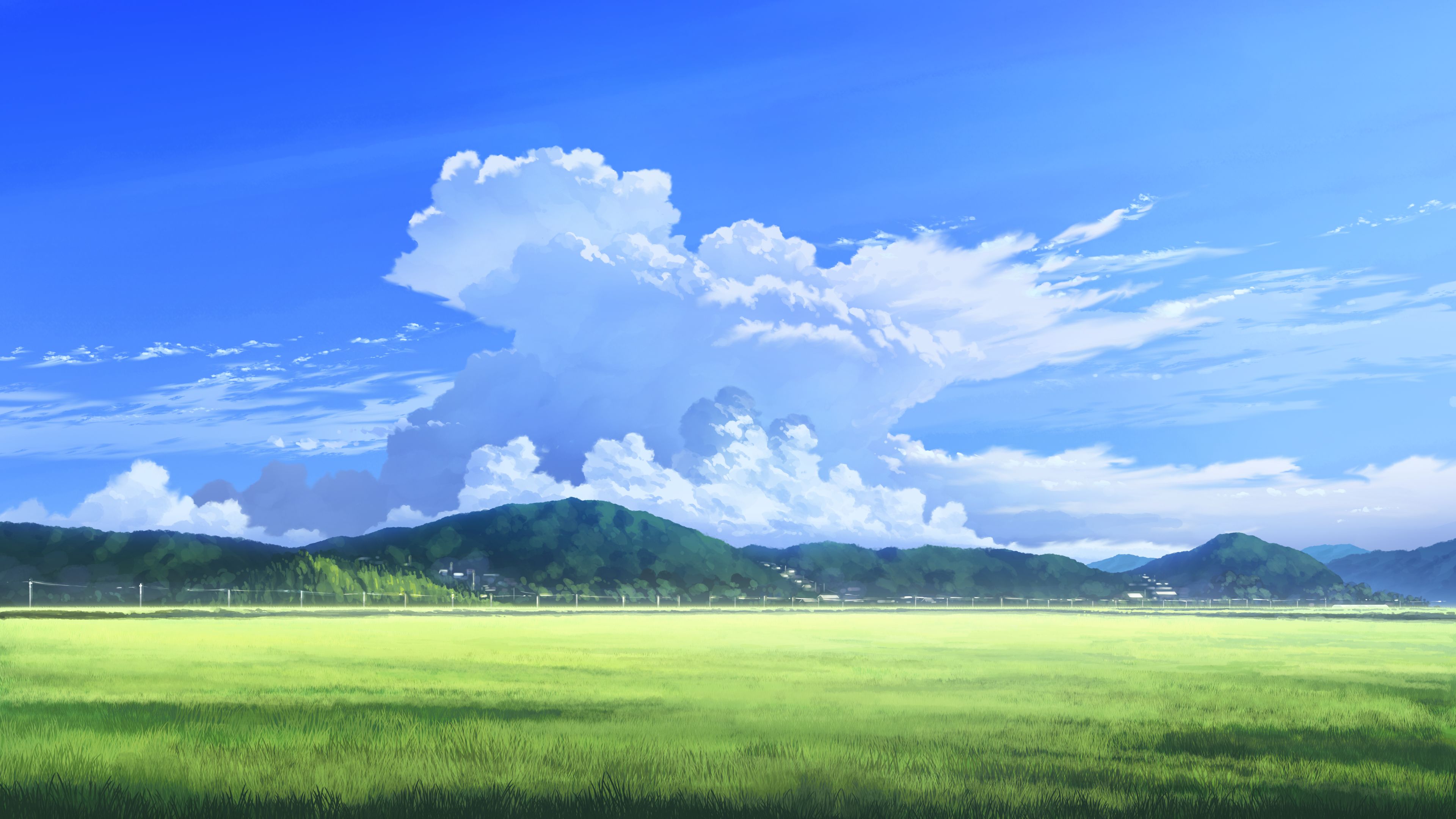 Cloud Atlas Grass Mountains Clouds Sky Nature 3840x2160