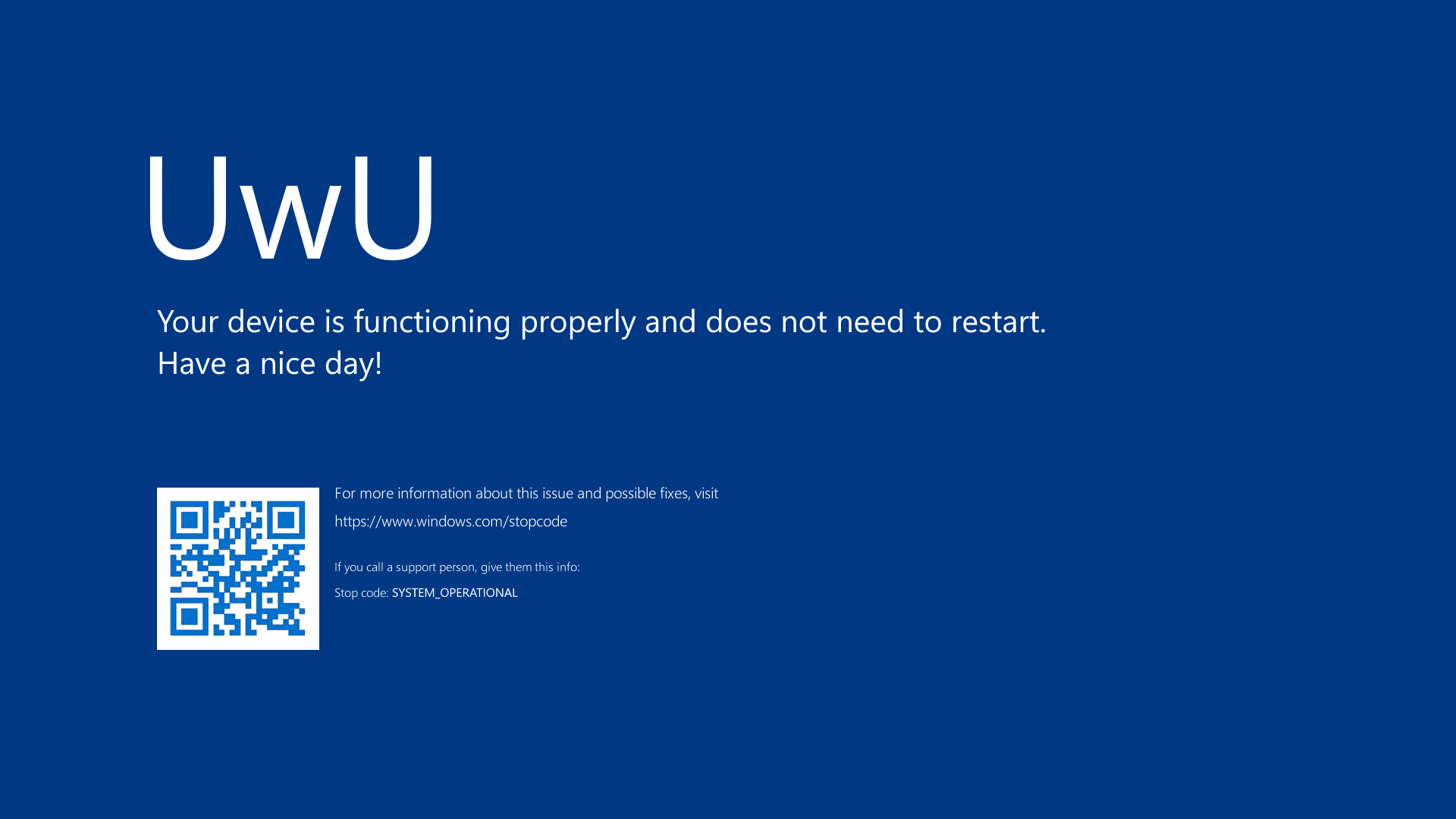 Simple Background Artwork Minimalism Humor Windows XP Windows Errors Text Blue Background QR Code Wh 1920x1080