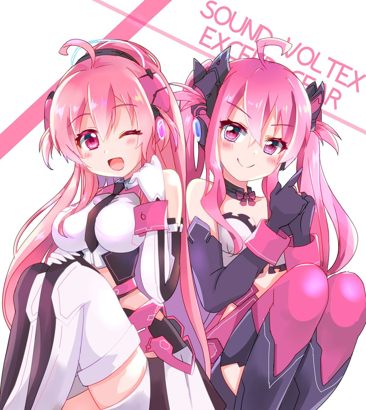 Anime Anime Girls Two Women Sister Sound Voltex Grace Sound Voltex Rasis Long Hair Pink Hair Artwork 1250x1400