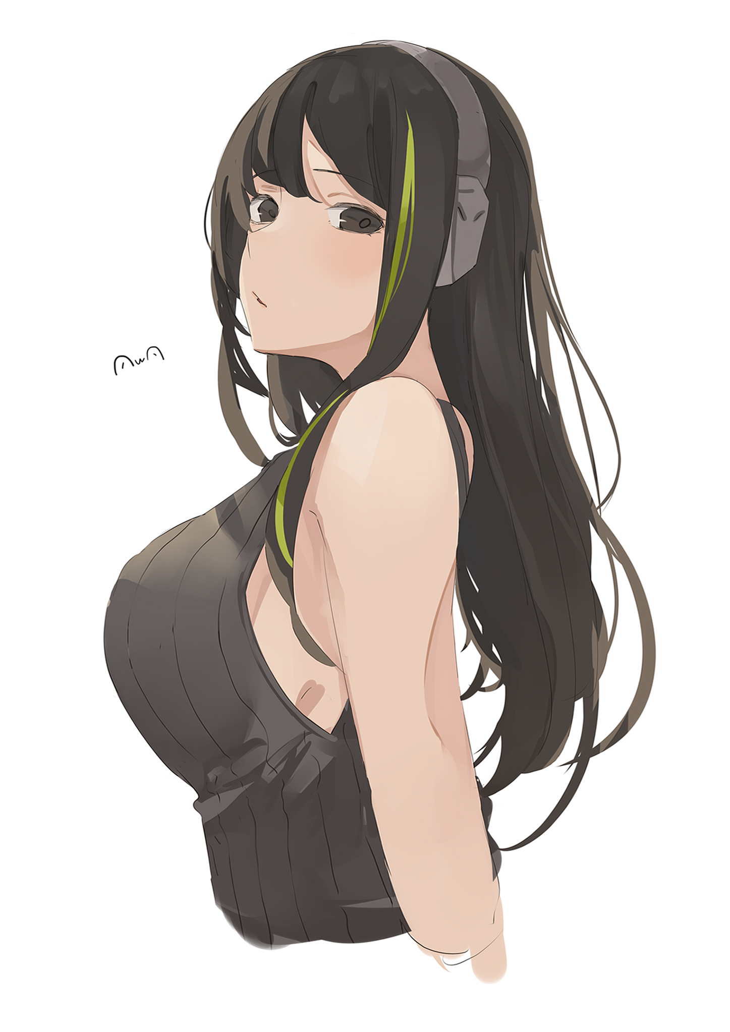 Anime Anime Girls Girls Frontline M4A1 Girls Frontline Long Hair Brunette Solo Artwork Digital Art F 1447x2046