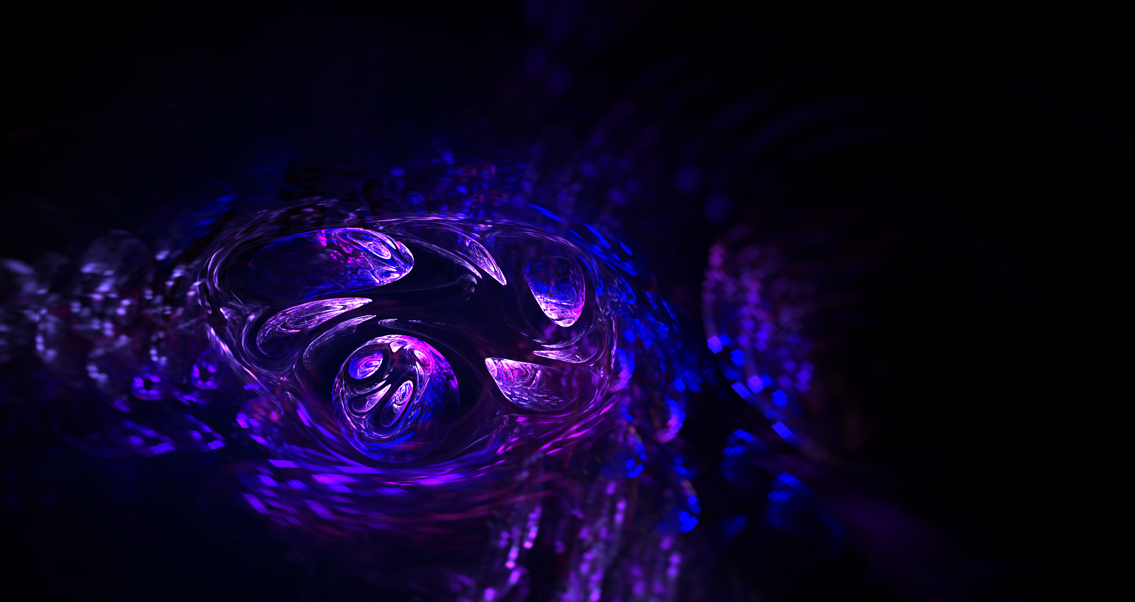 Apophysis Fractal Abstract 3D Abstract Purple 3860x2048