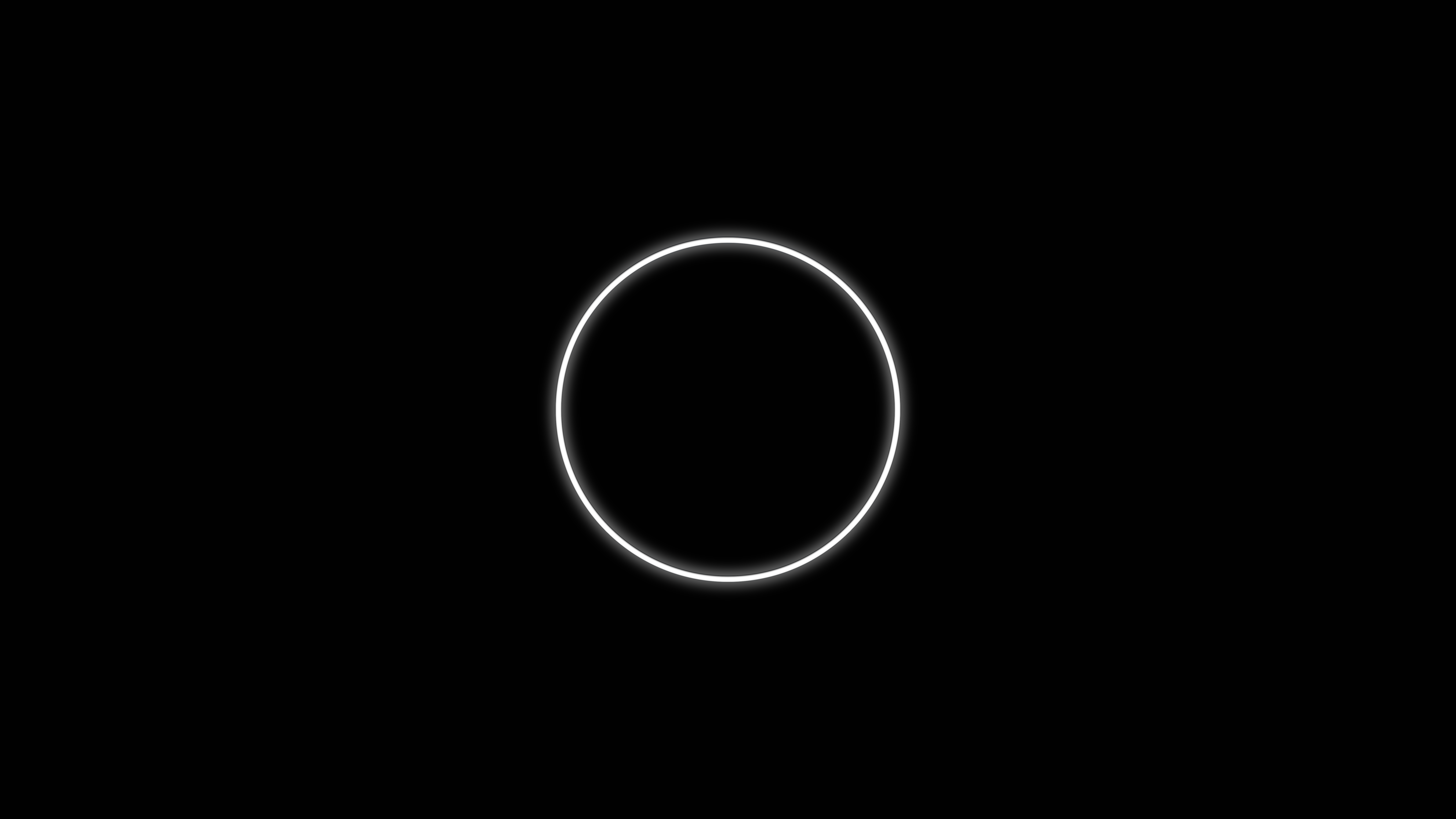 Black White Circle Abstract Calm Void Black Background Simple Background 7680x4320