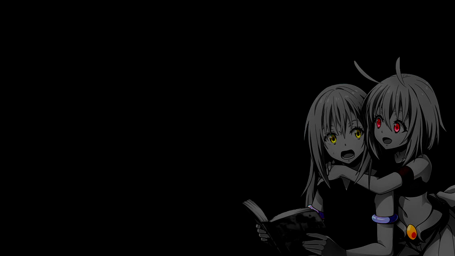 Selective Coloring Black Background Simple Background Dark Background Anime Girls Rimuru Tempest Ten 1920x1080