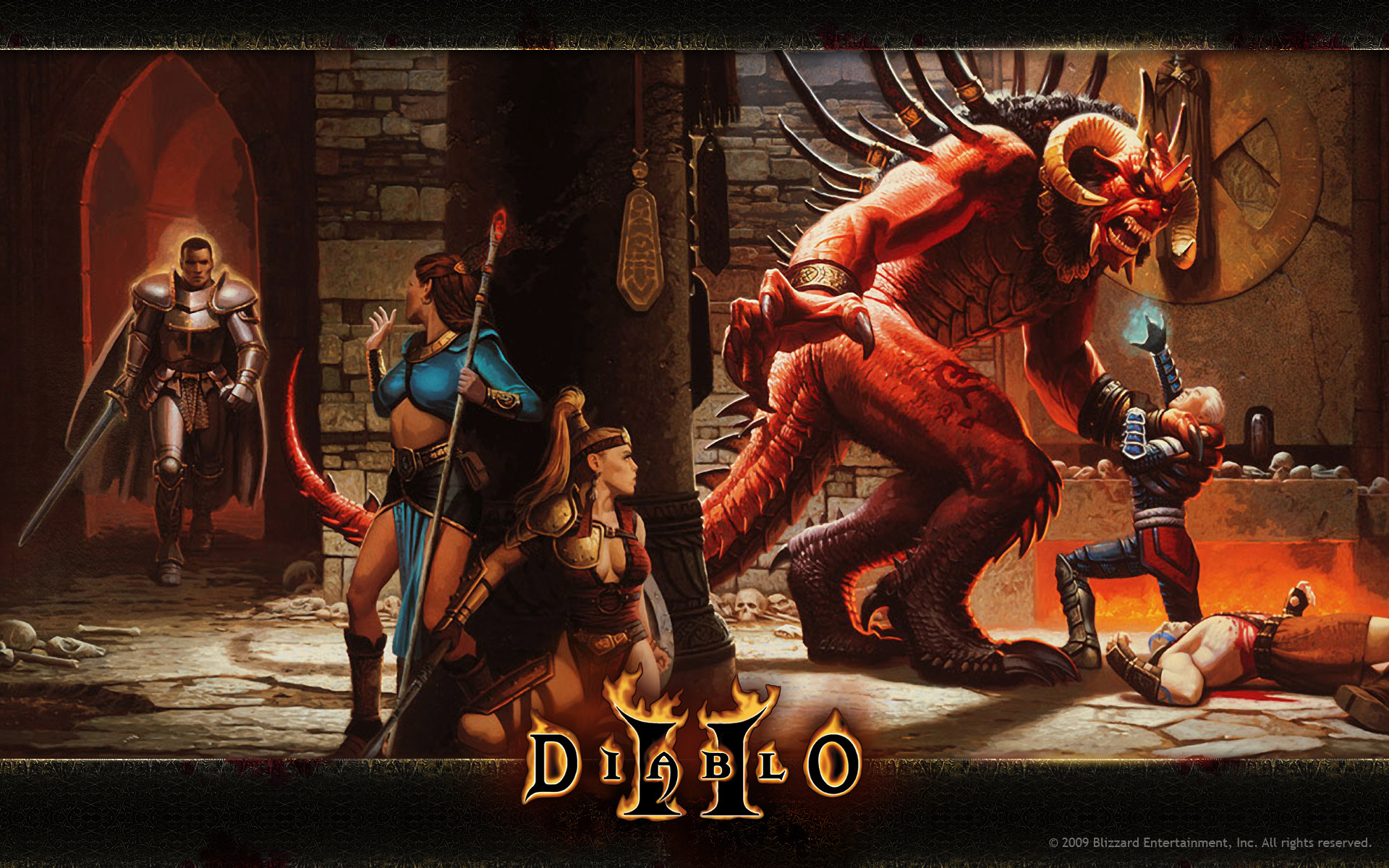 Diablo 2 Video Games Diablo Video Game Art Video Game Characters Creature Armor Sword Women Demon 1920x1200