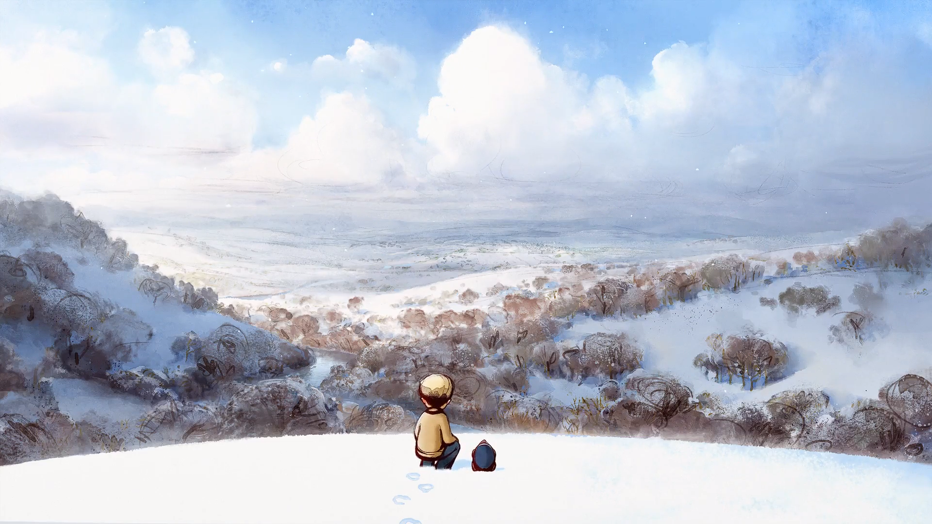 The Boy The Mole The Fox And The Horse Animation Movie Characters Movie Scenes Winter Snow Mole Anim 1920x1080