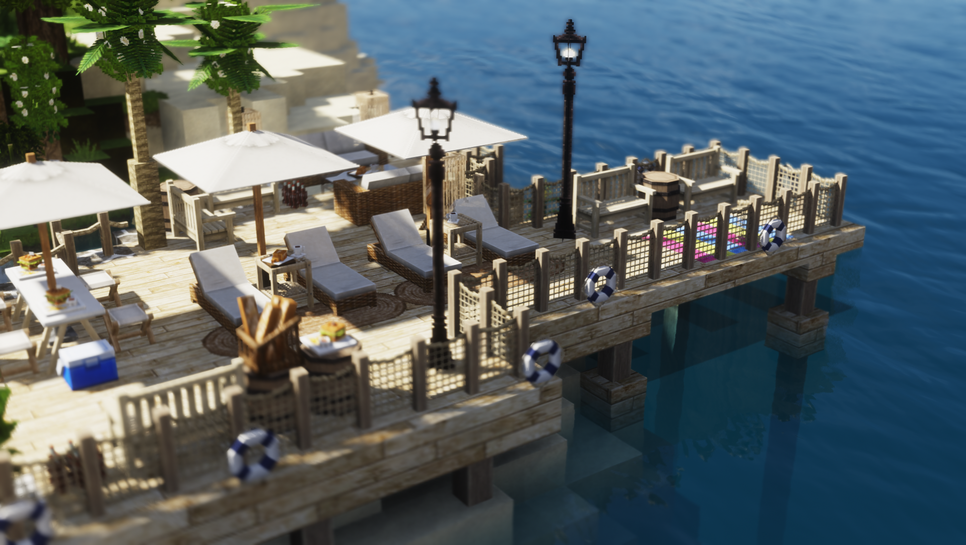 Minecraft Dock Vacation Video Games Water 1918x1082