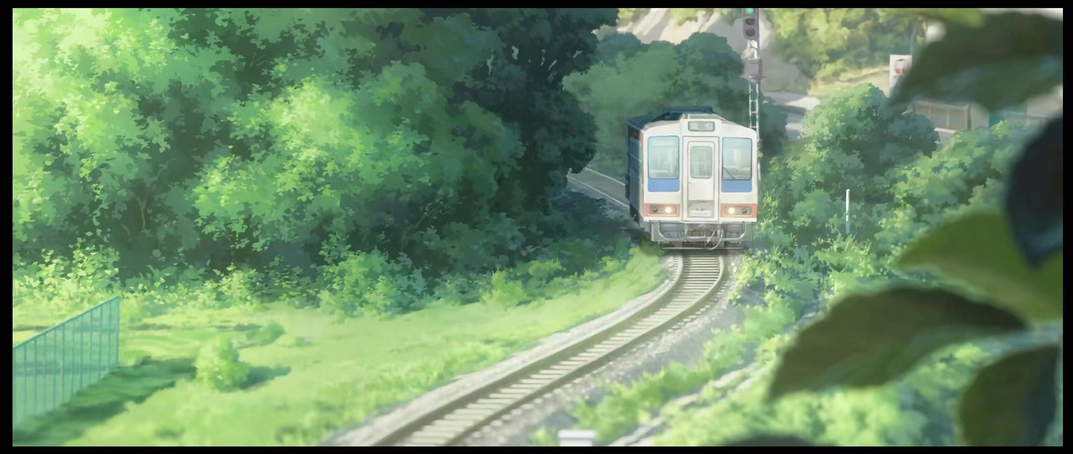 Suzume Train Tree Bark Anime Anime Screenshot Railway Leaves Grass 2134x903