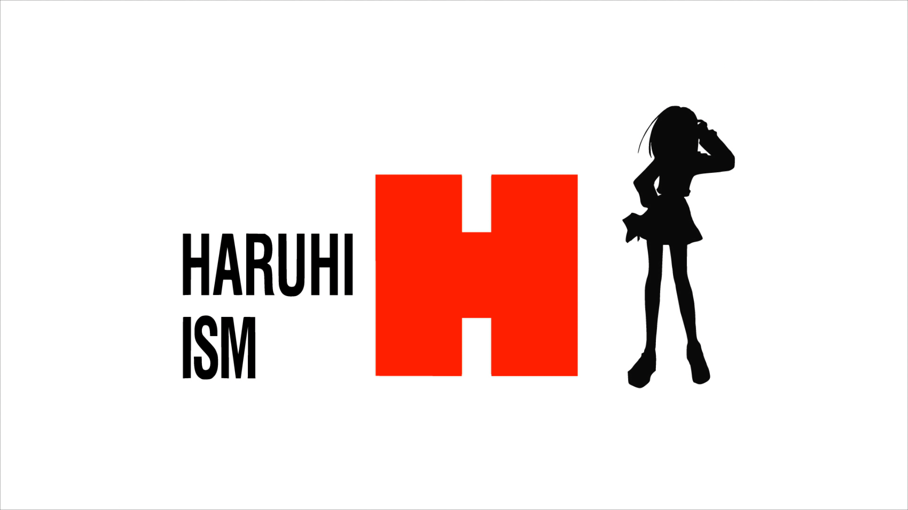 The Melancholy Of Haruhi Suzumiya Silhouette Waifu2x Anime Girls Minimalism Simple Background 3840x2160