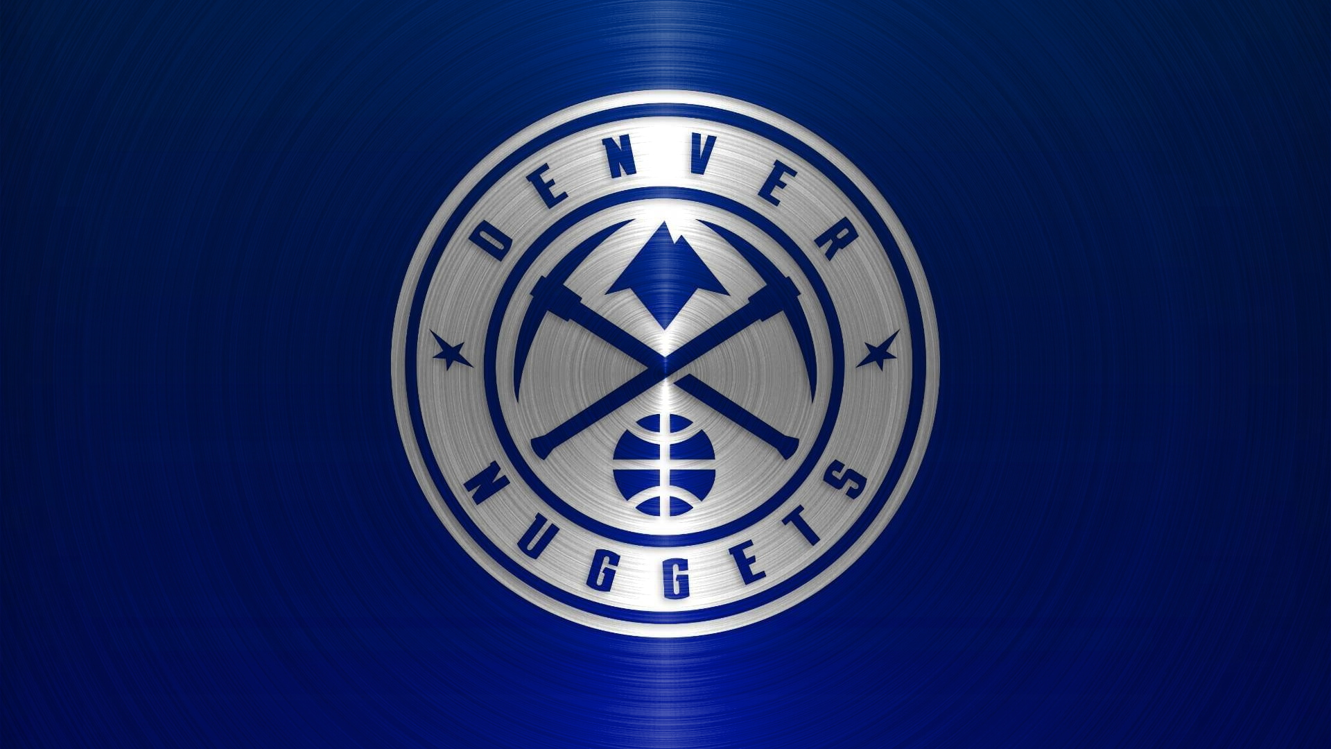 Denver Nuggets NBA Logo Colorado Denver Minimalism Simple Background Blue Background Axes 1920x1080