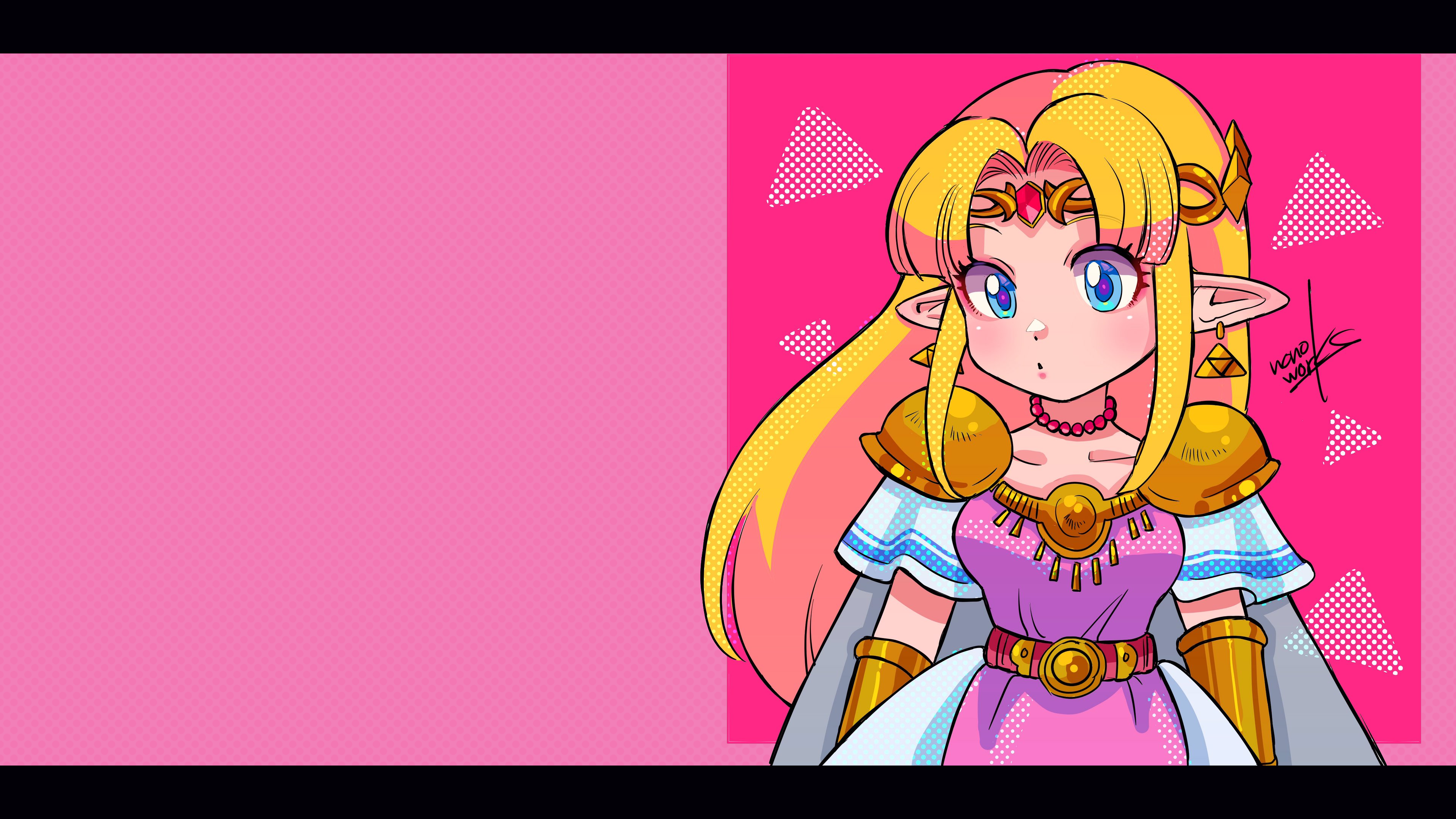 Video Games Video Game Girls Bangs Blunt Bangs Long Hair Blushing Nintendo Zelda Pointy Ears Dress S 3840x2160