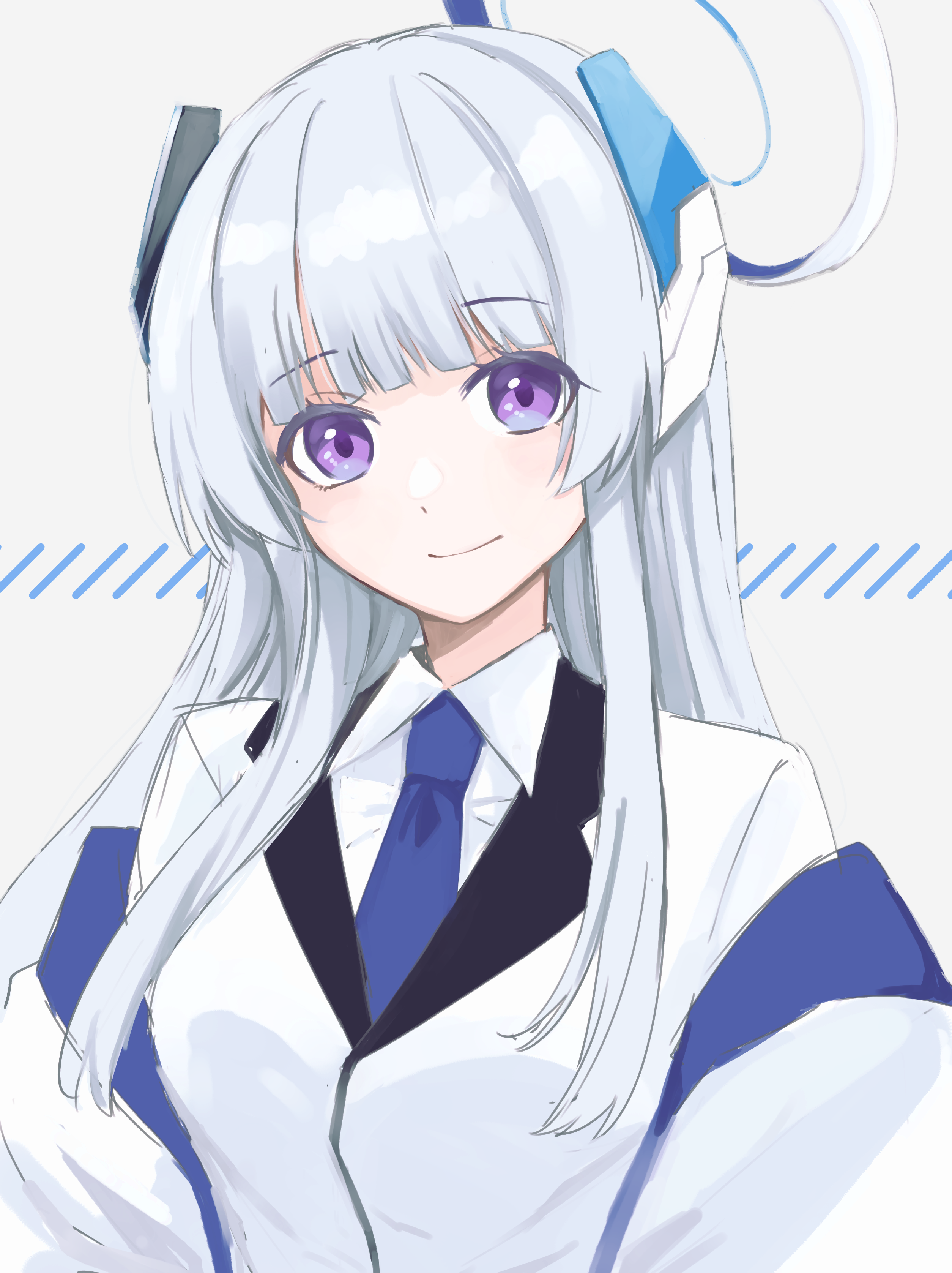 Anime Anime Girls Blue Archive Ushio Noa Long Hair White Hair Solo Artwork Digital Art Fan Art 2508x3352