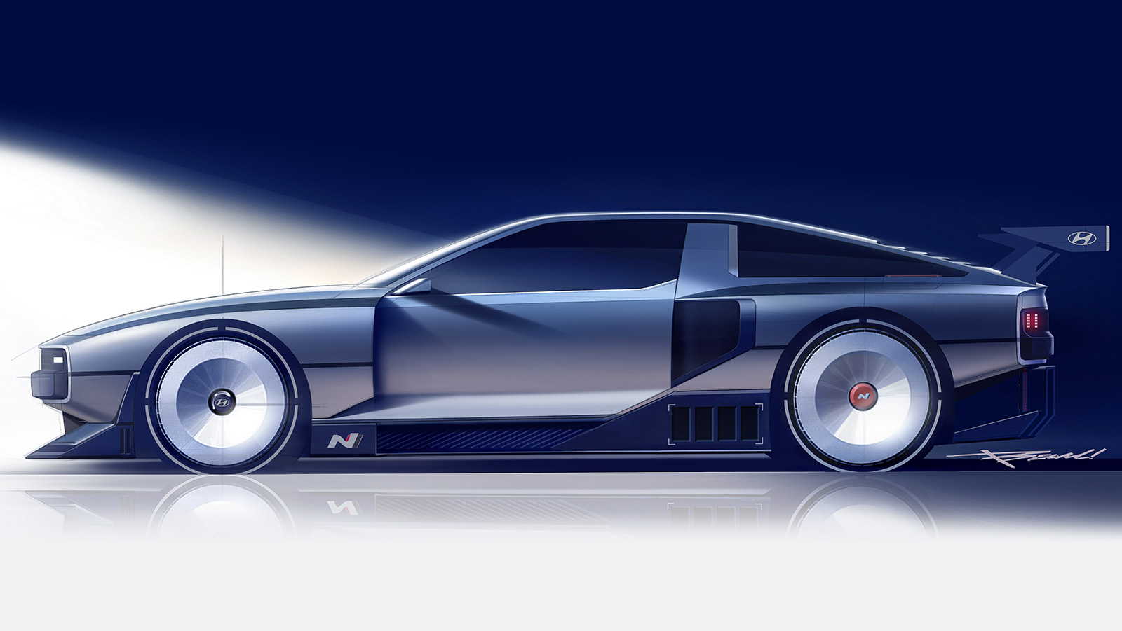 Hyundai N Vision 74 Car Concept Cars Gradient Reflection 1600x901