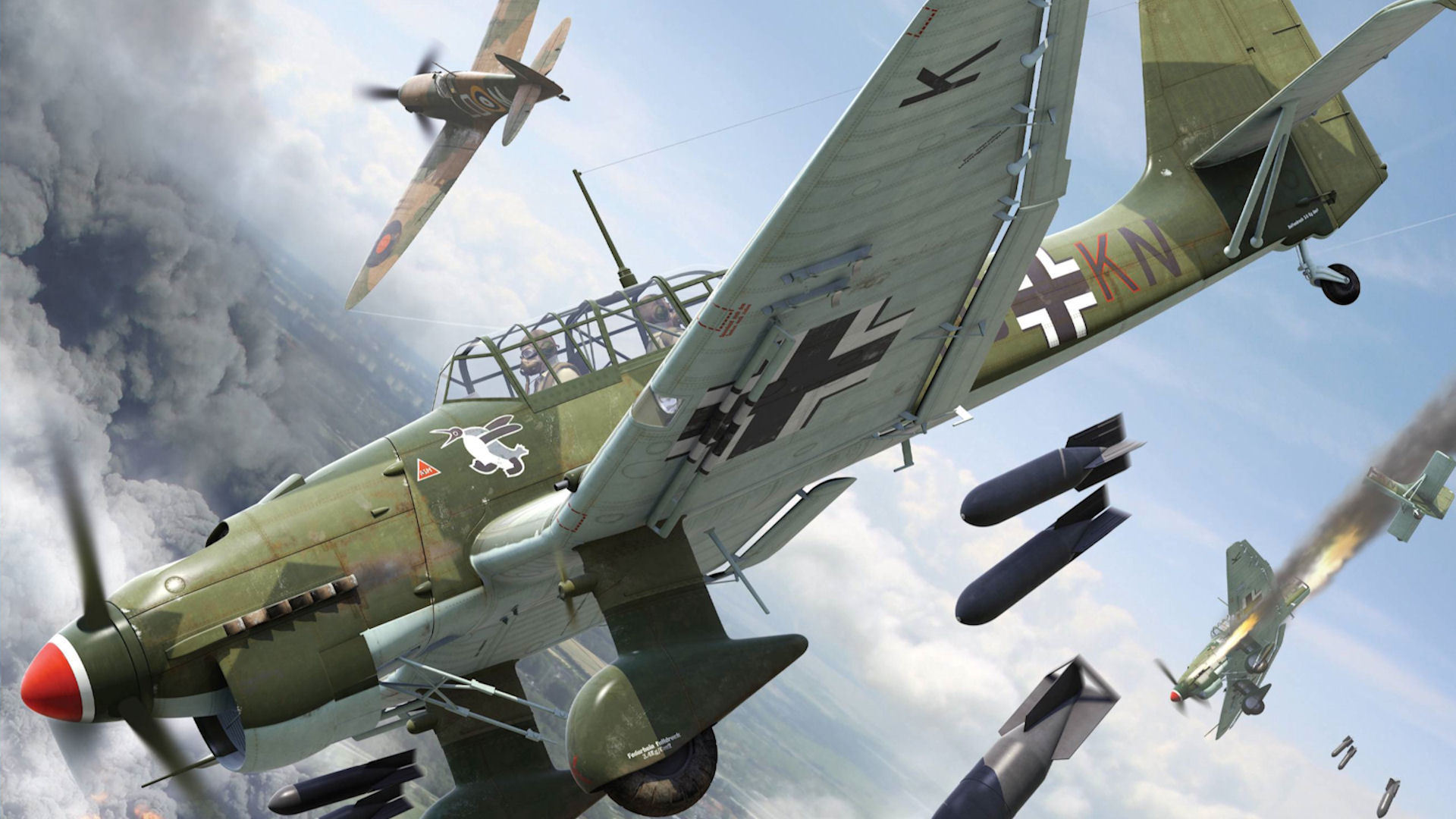 World War Ii Military Military Aircraft Aircraft Airplane Boxart Junkers Ju 87 Stuka Dive Bomber Bom 1920x1080