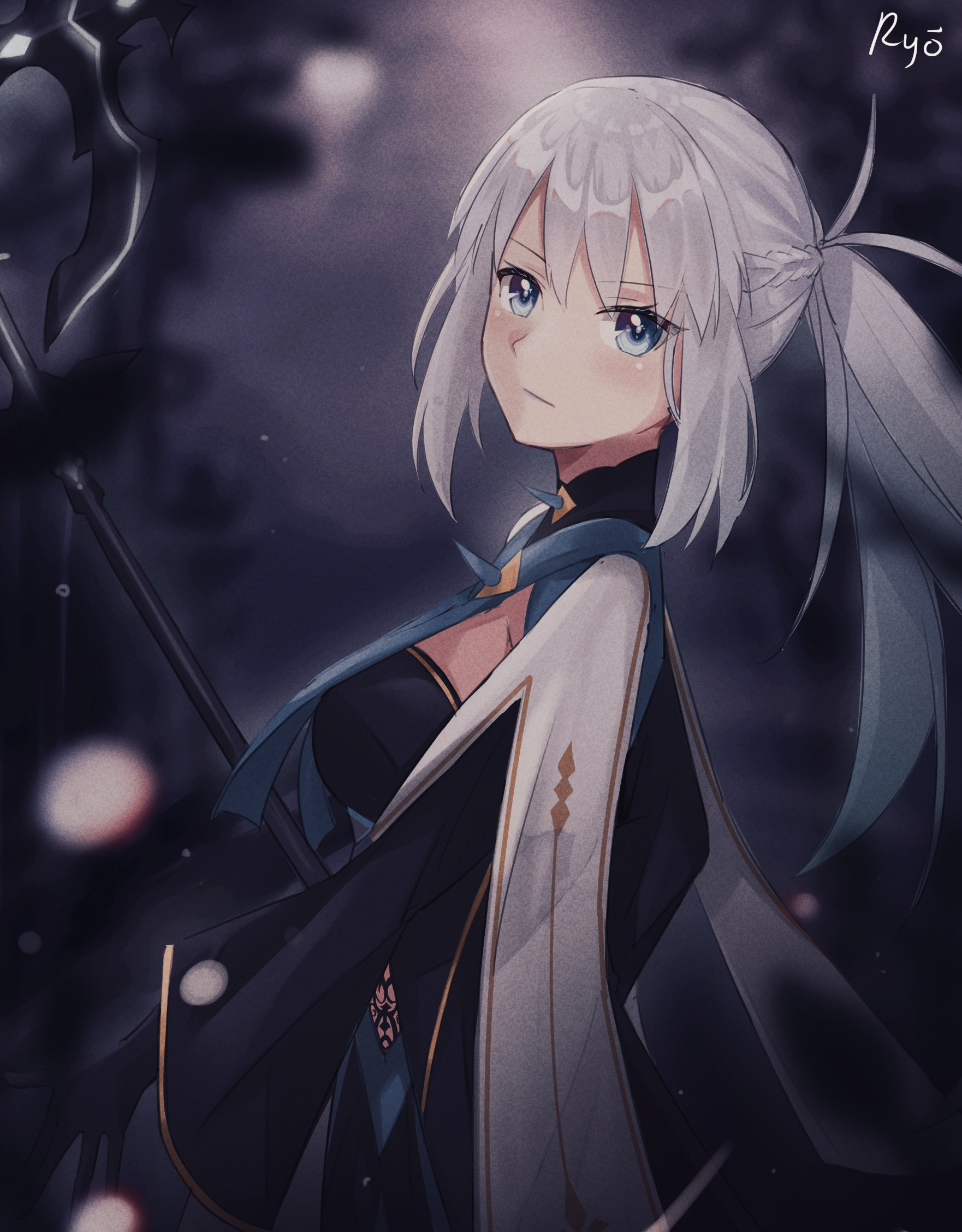 Anime Anime Girls Fate Series Fate Grand Order Morgan Le Fay Long Hair Ponytail White Hair Solo Artw 1762x2256