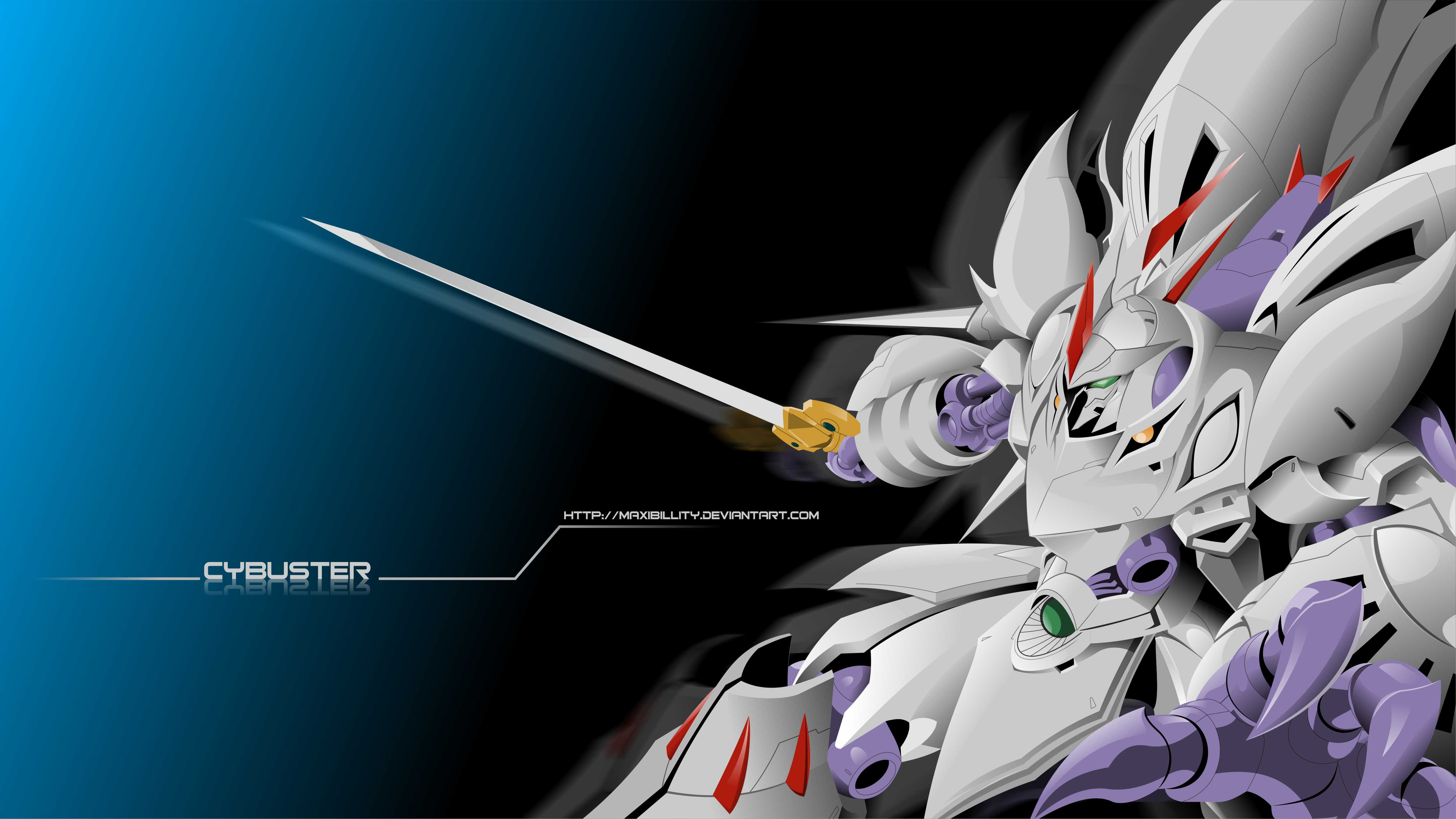 Anime Mechs Super Robot Taisen Cybaster Artwork Digital Art Fan Art 4999x2811