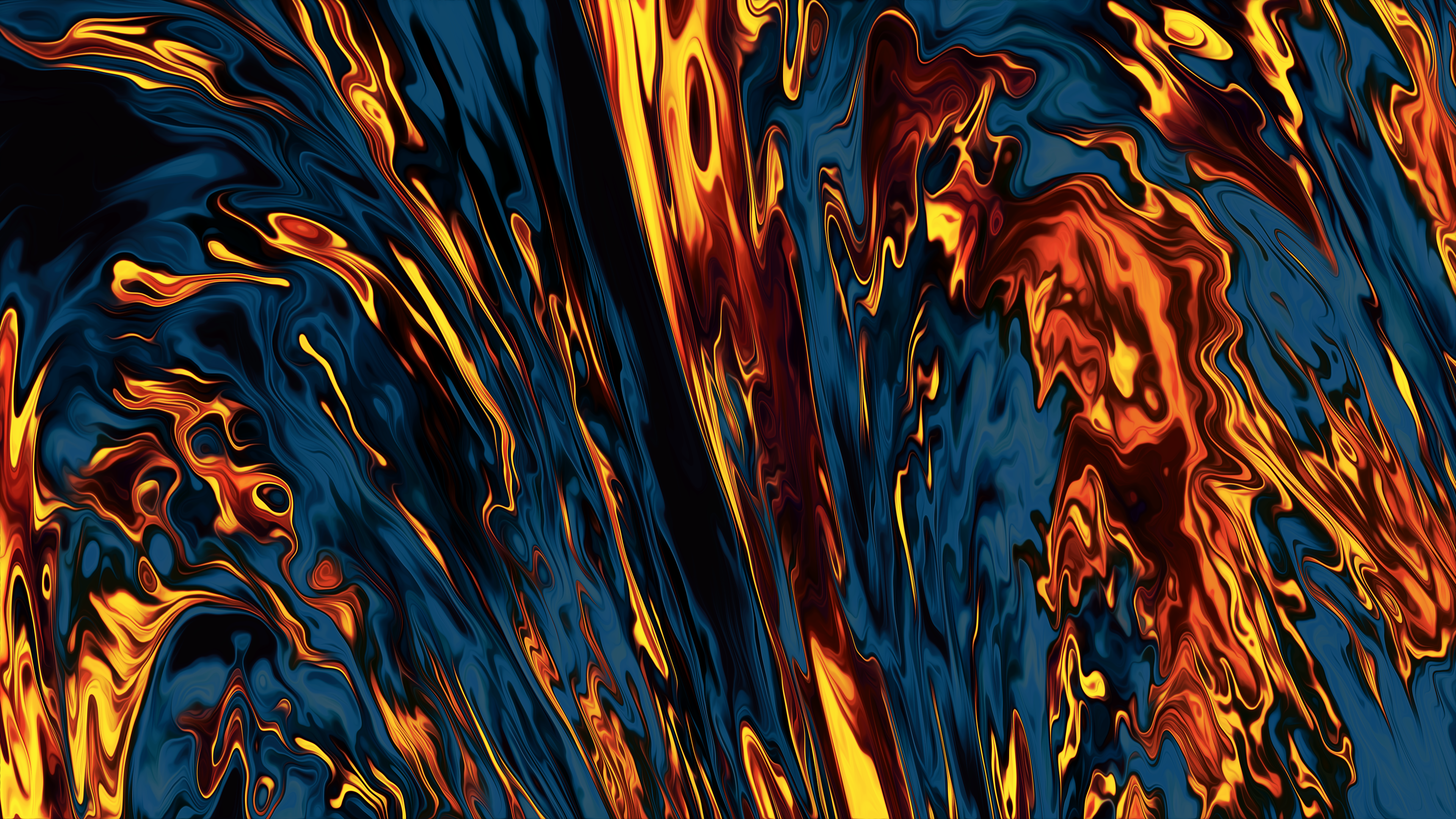 Wavy Wavy Lines Abstract Colorful Digital Art 3840x2160