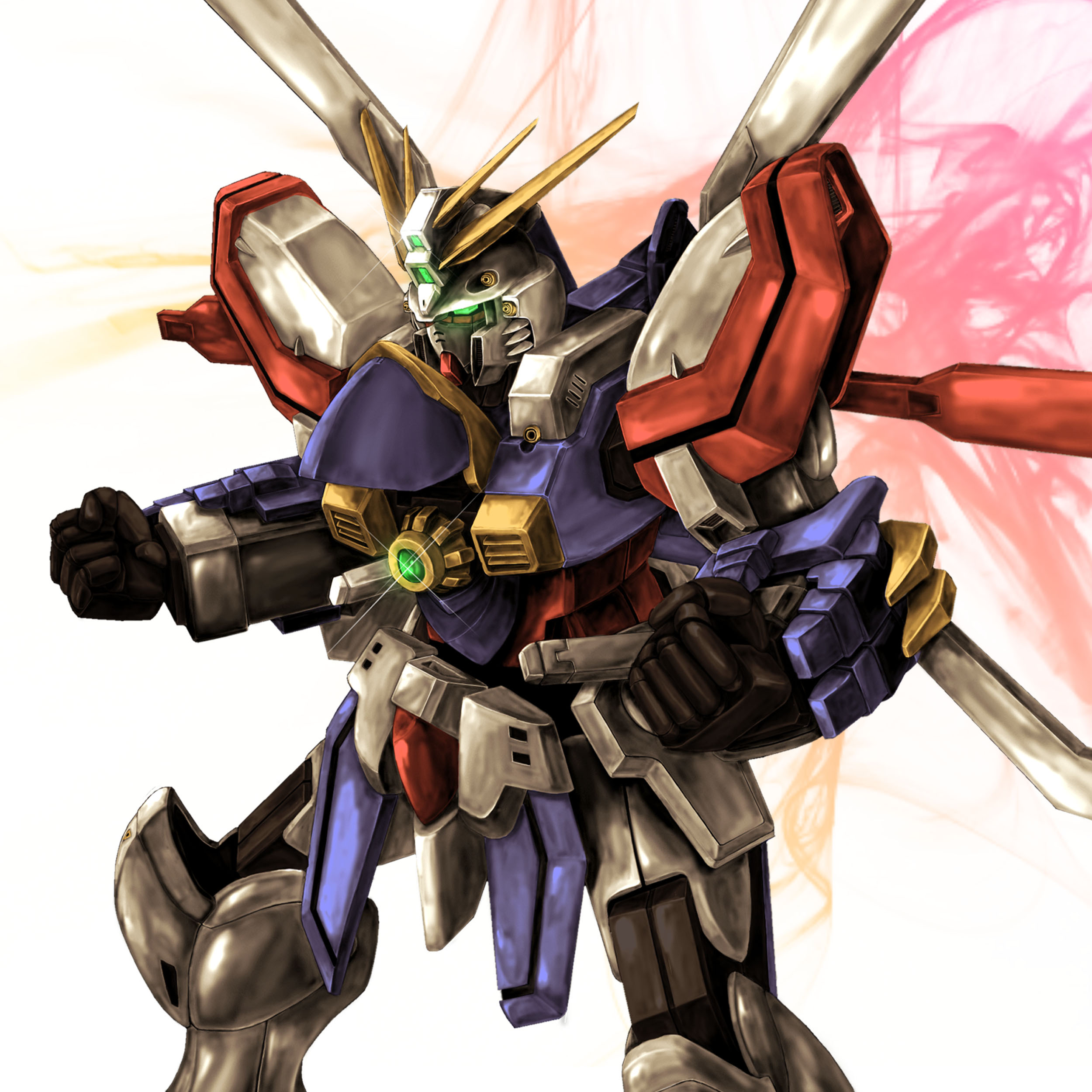Anime Mechs Super Robot Taisen Gundam Mobile Fighter G Gundam God Gundam Artwork Digital Art Fan Art 2500x2500