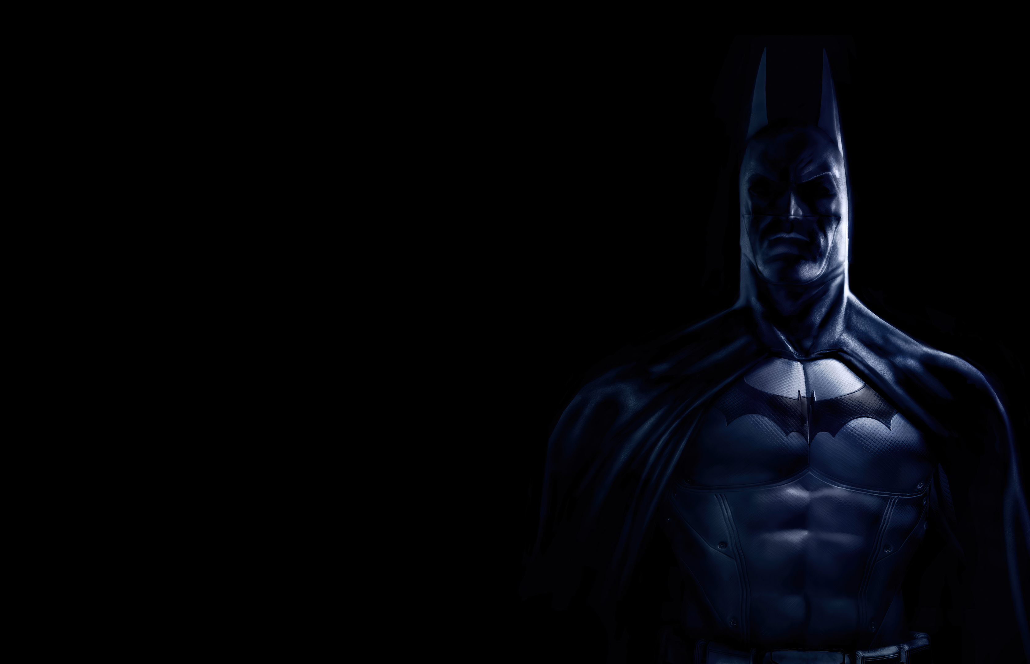 DC Comics Batman Shadow Black Background Dark Video Games Video Game Art Bruce Wayne Batman Logo Bat 3345x2157