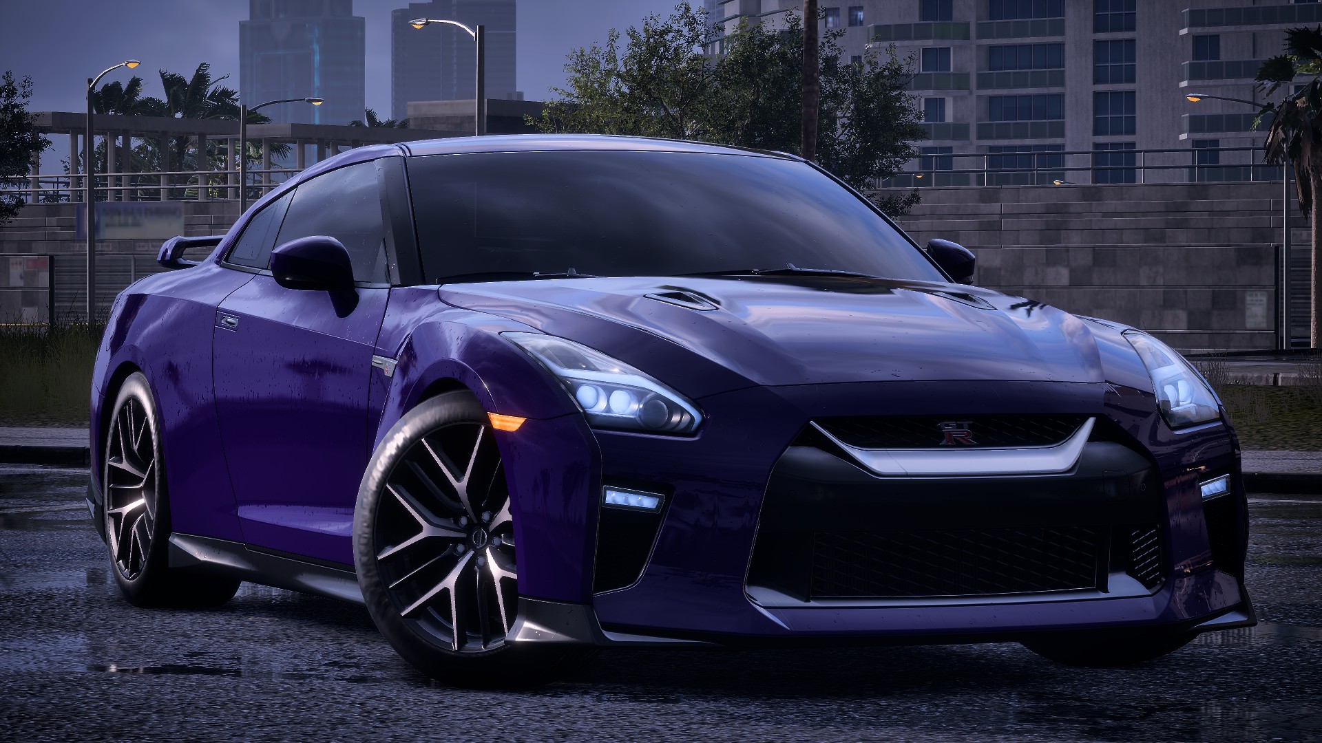 Nissan Nissan GT R NiSMO Car 4K Need For Speed Heat Purple Japanese Cars Street View City 1920x1080