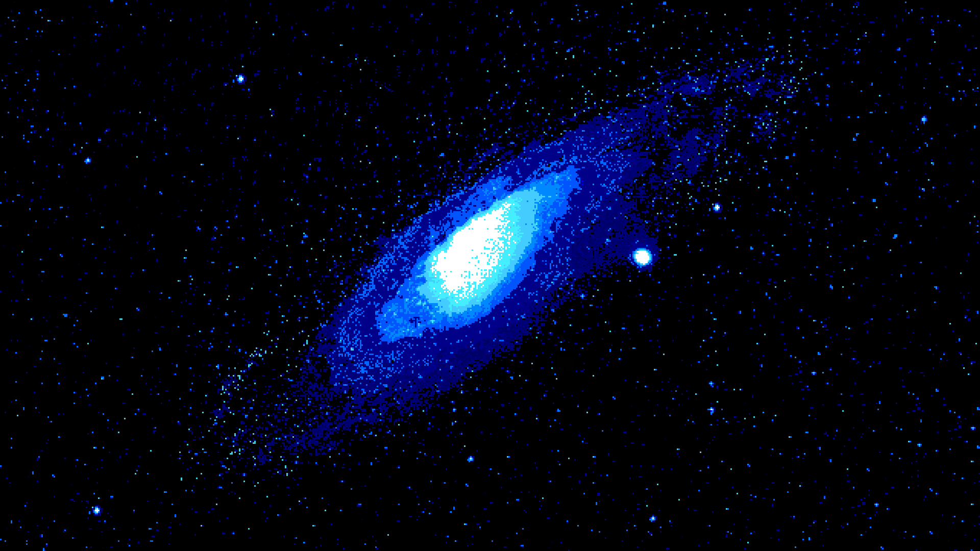 PC 98 Pixel Art Dark Background Galaxy Stars Space Space Art Digital Art Marble Cooking 1920x1080