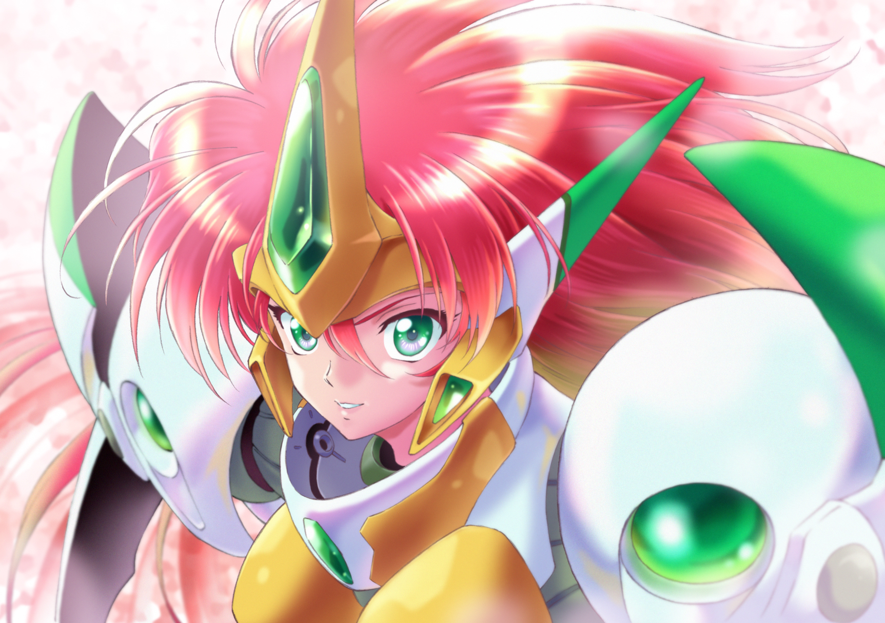 Anime Anime Girls Mechs Valsione Super Robot Taisen Long Hair Pink Hair Artwork Digital Art Fan Art 1725x1215