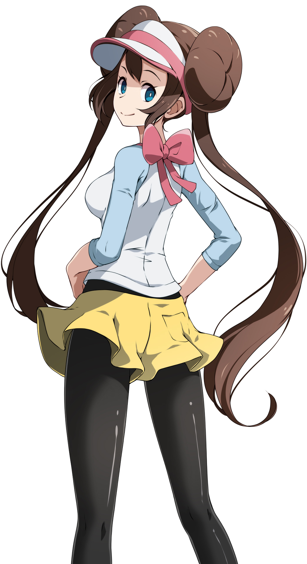 Anime Anime Girls Pokemon Rosa Pokemon Long Hair Twintails Brunette Solo Artwork Digital Art Fan Art 1043x1915