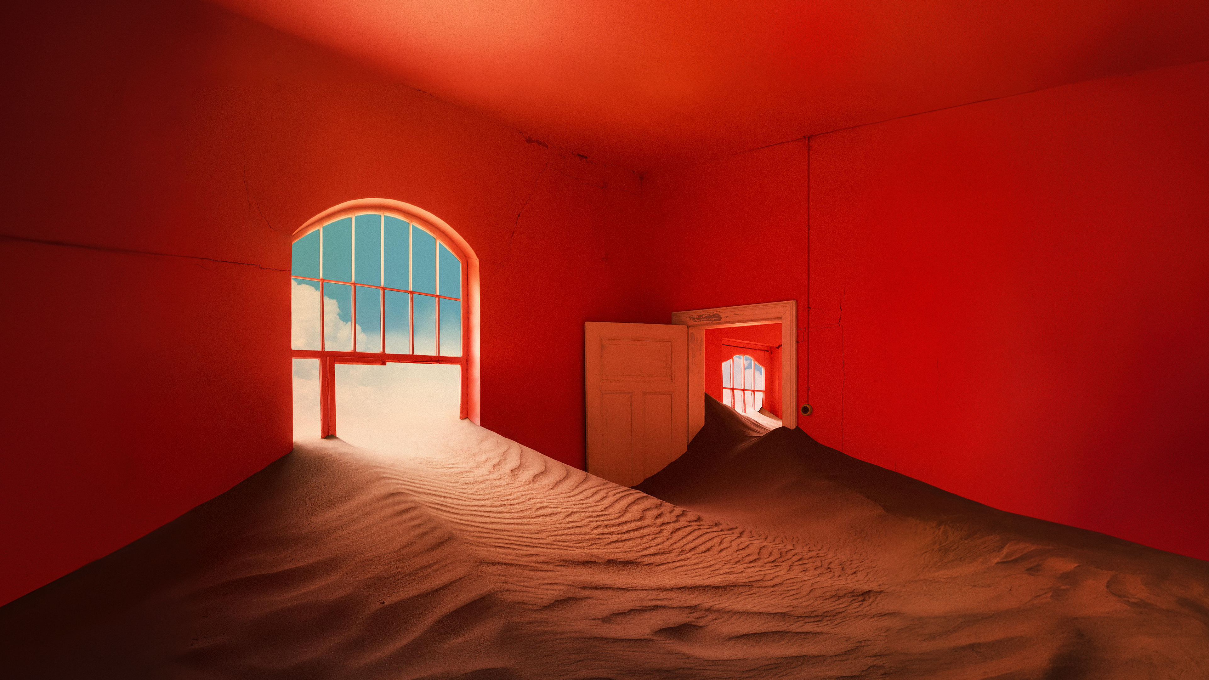 Photography Tame Impala Sand Desert Window Abstract Orange Clouds 3840x2160