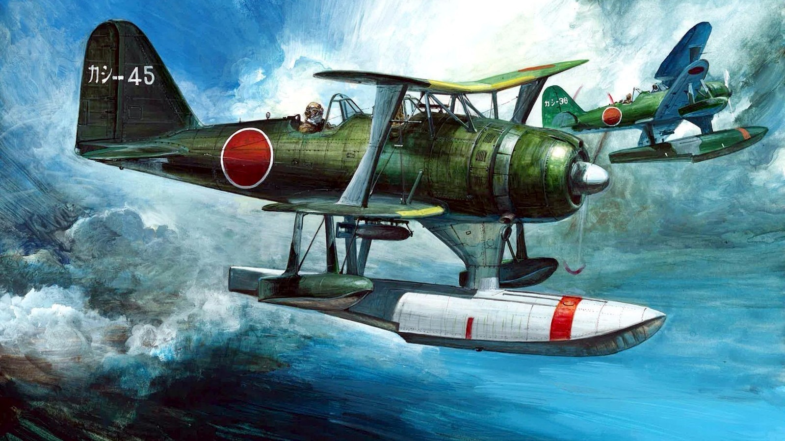 World War Ii Military Military Aircraft War Airplane Biplane Floatplane Imperial Japanese Navy Japan 1600x900