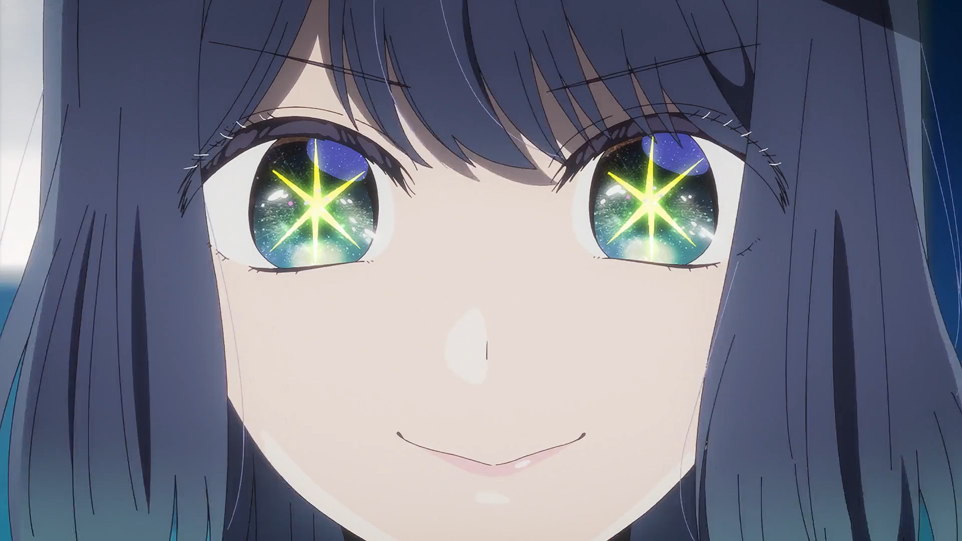 Oshi No Ko Kurokawa Akane Anime Girls Star Eyes Looking At Viewer Long Hair Smiling Face Closeup 1920x1080