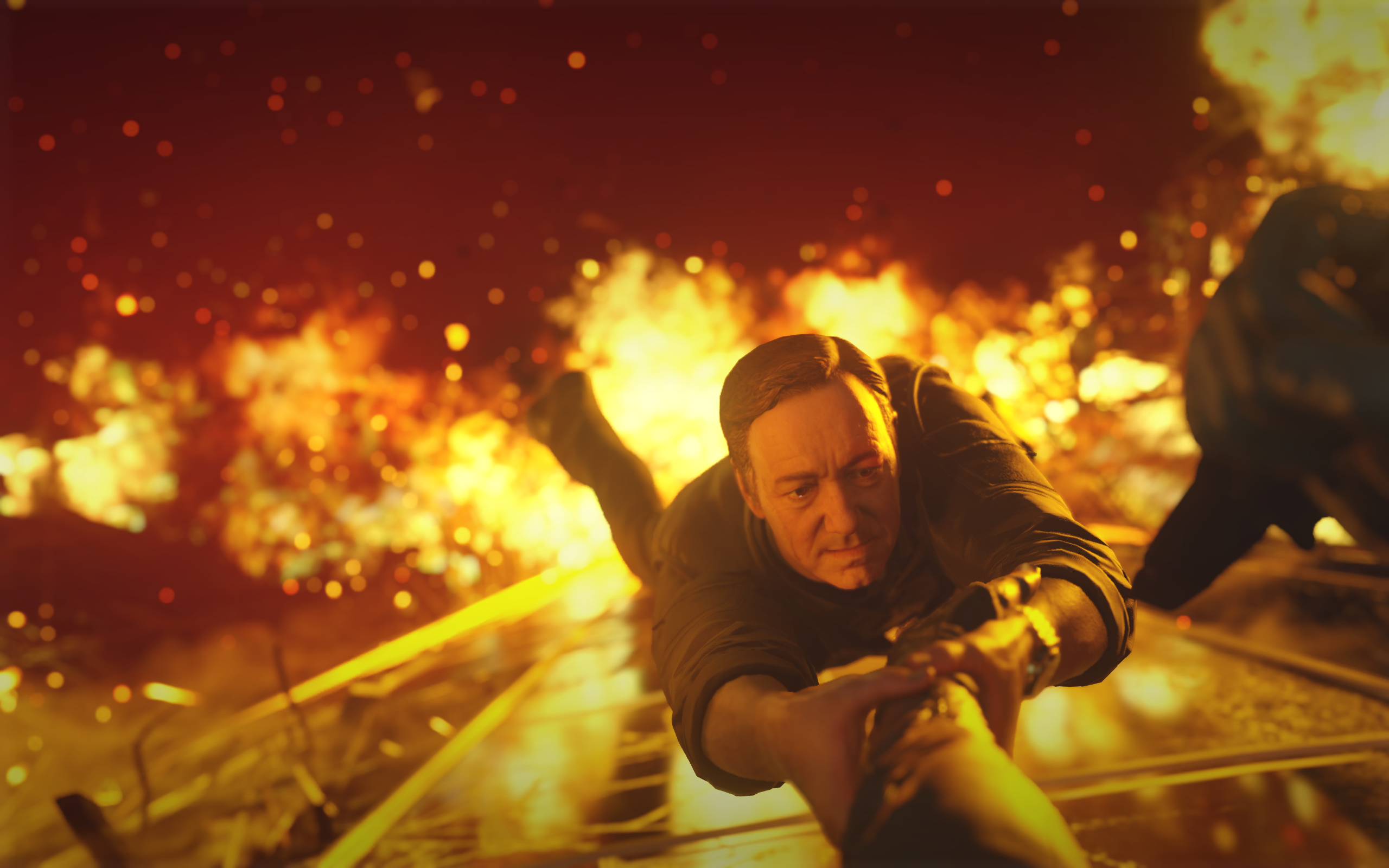 Video Games Call Of Duty Advanced Warfare Explosion Men Video Game Characters CGi Video Game Man 2560x1600