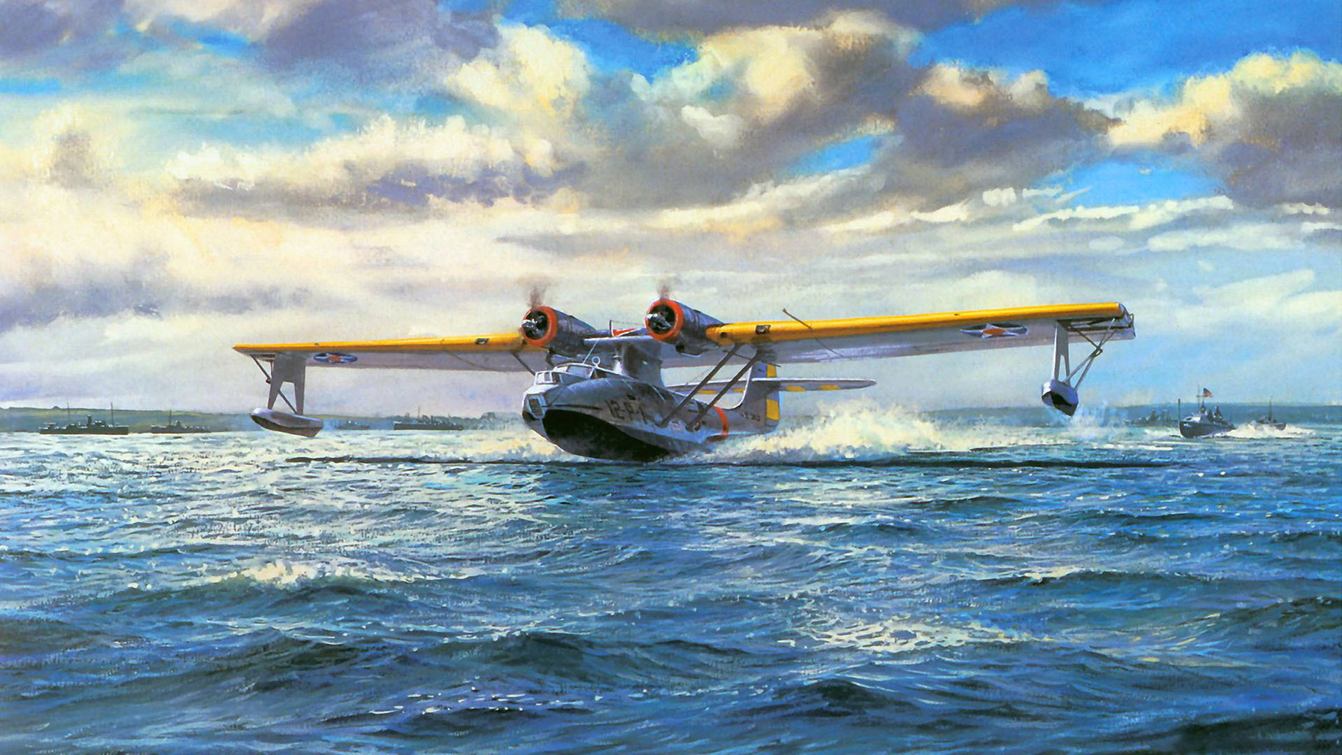 World War Ii War Military Aircraft Airplane Military Aircraft Floatplane United States Navy PBY Cata 1920x1080