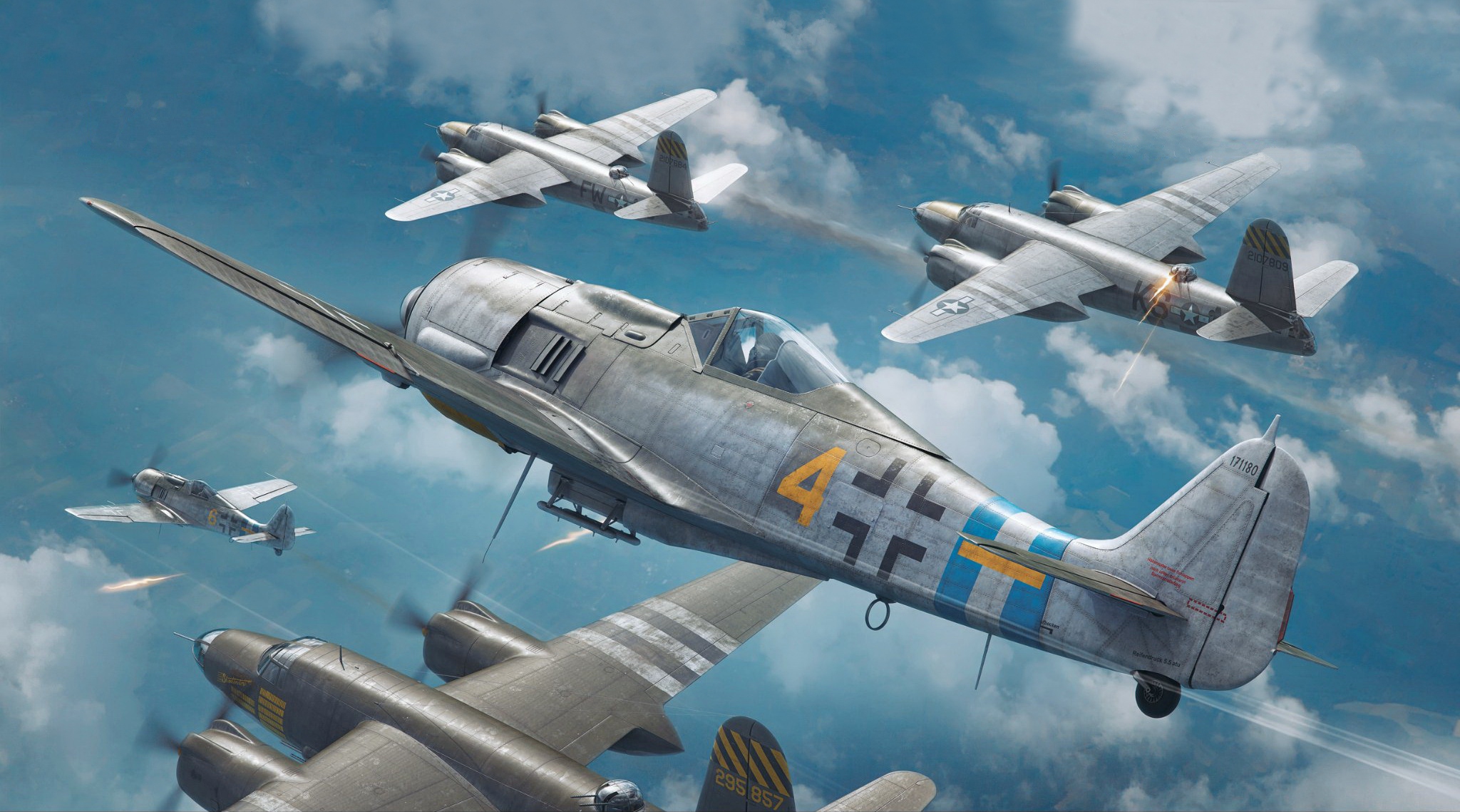 World War Ii Fw 190 Focke Wulf Focke Wulf Fw 190 Airplane War Aircraft Martin Marauder 2048x1139