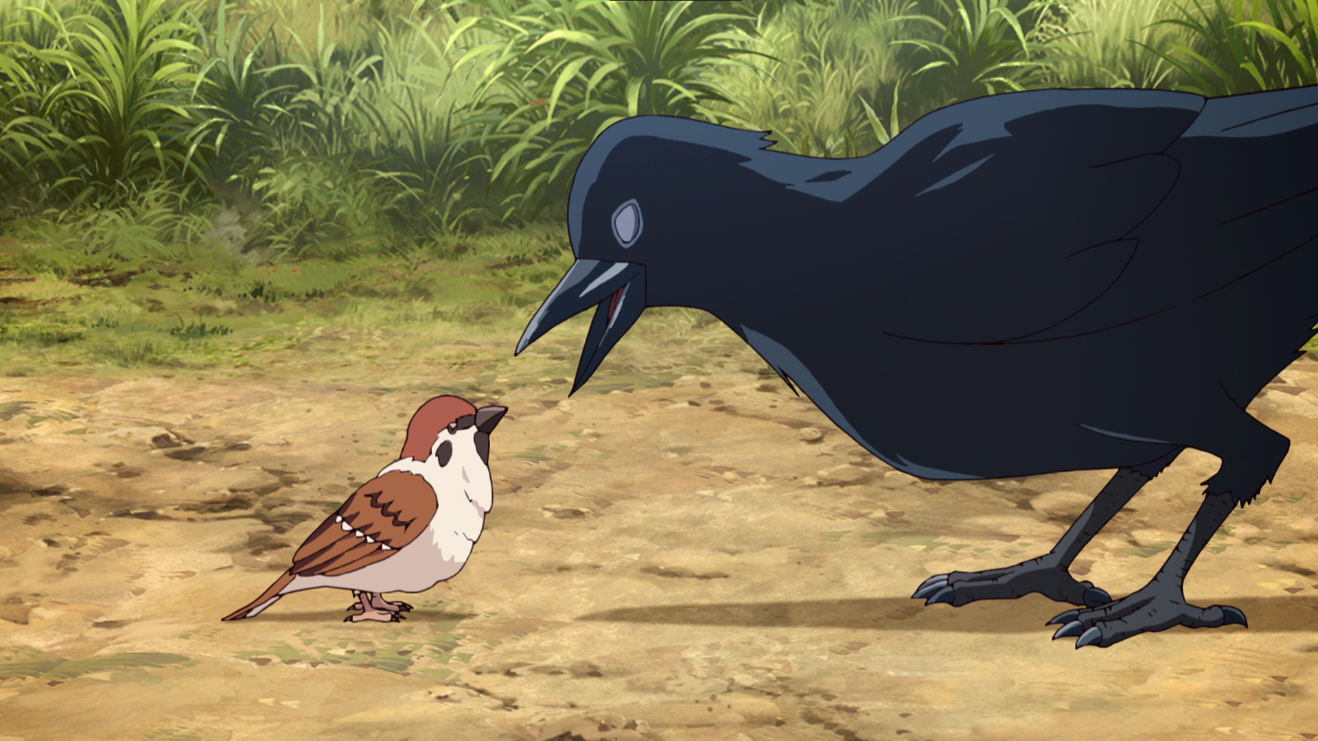 Kimetsu No Yaiba Nature Crow Sparrow Anime Anime Screenshot Animals 1920x1080